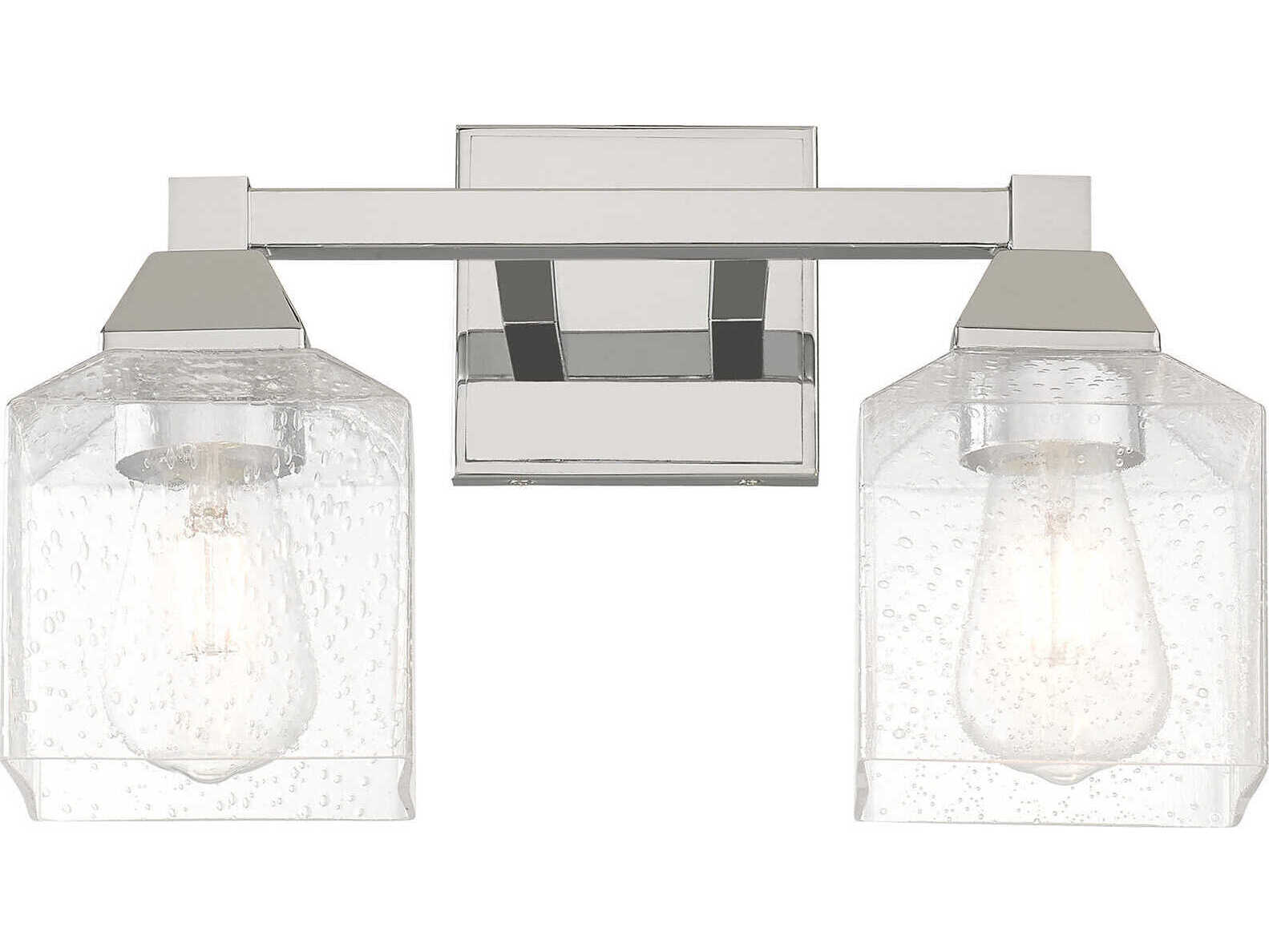 Livex Lighting Aragon 2-Light Polished Chrome Clear Glass Vanity Light