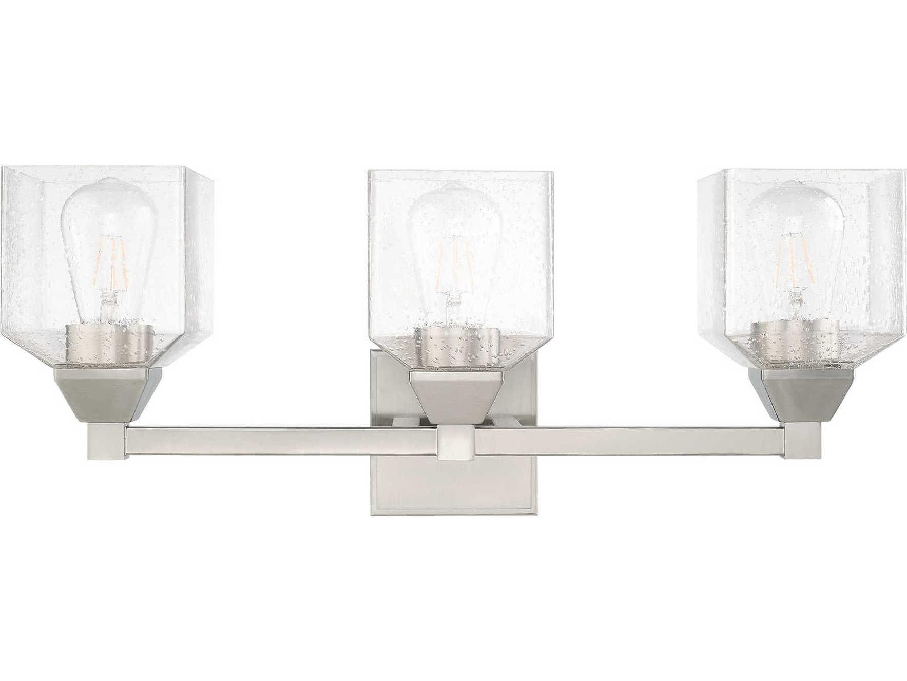Livex Lighting Aragon Brushed Nickel Glass Vanity Light