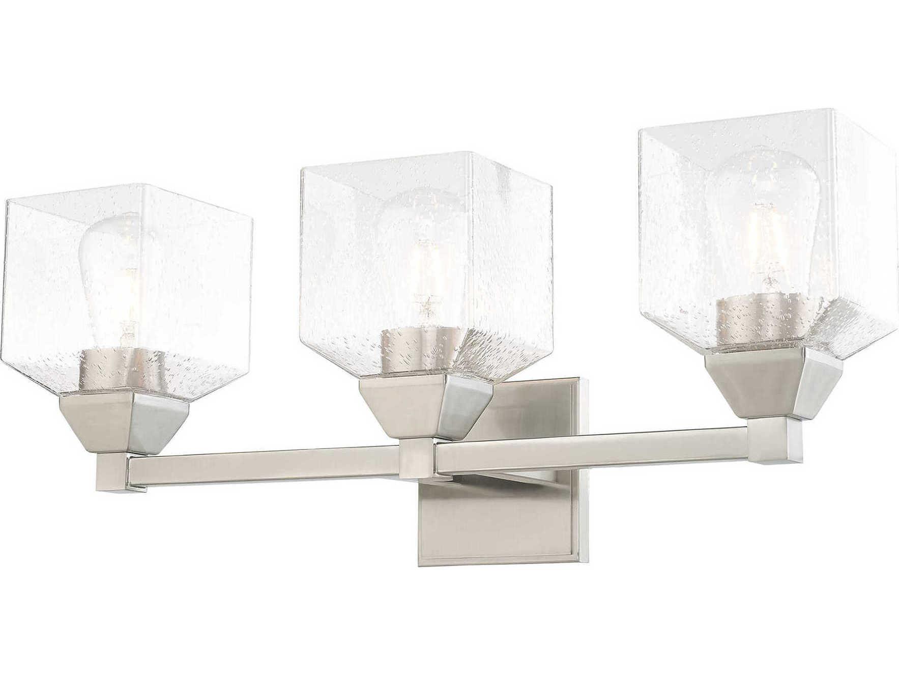 Livex Lighting Aragon Brushed Nickel Glass Vanity Light