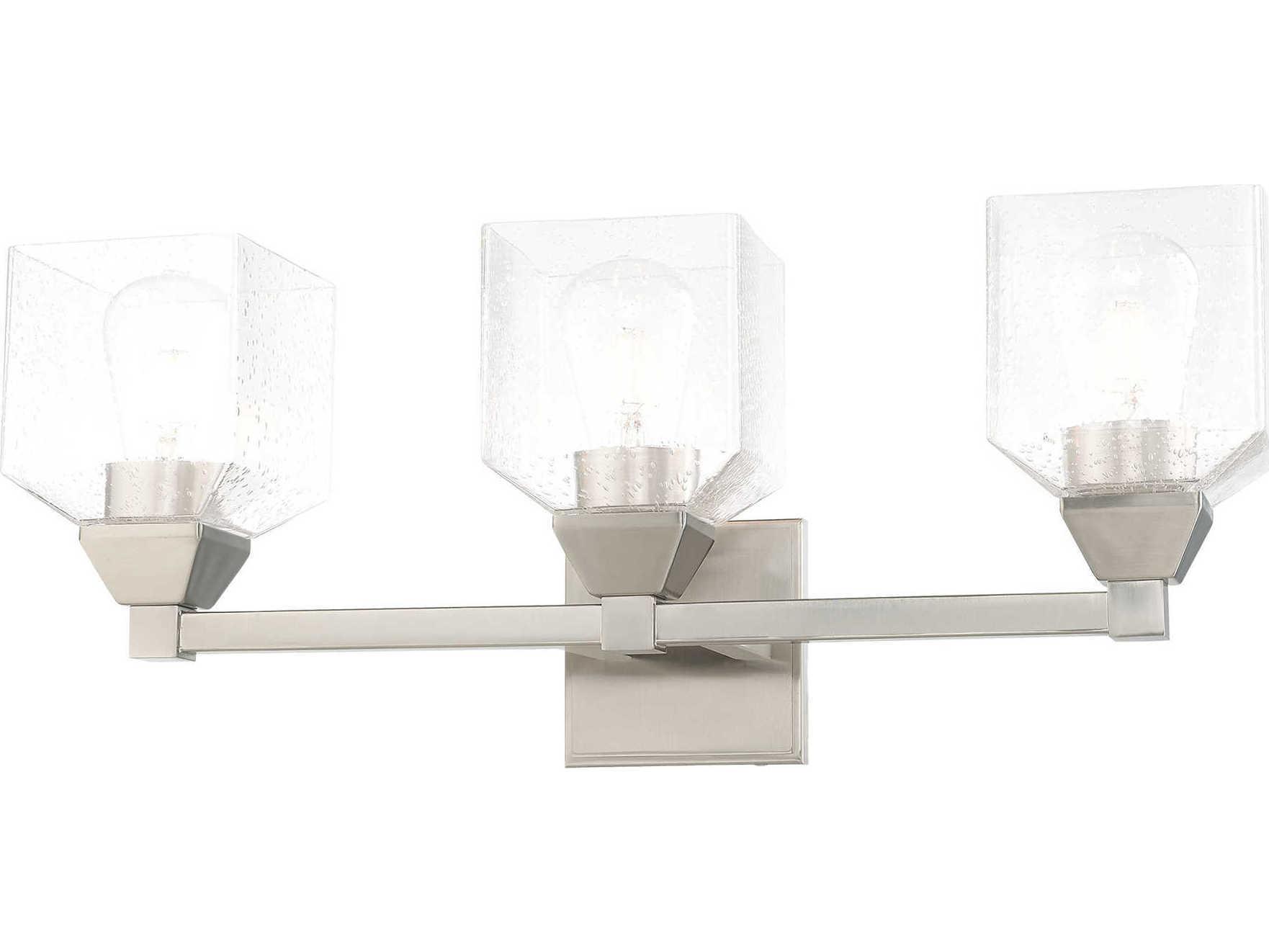 Livex Lighting Aragon Brushed Nickel Glass Vanity Light