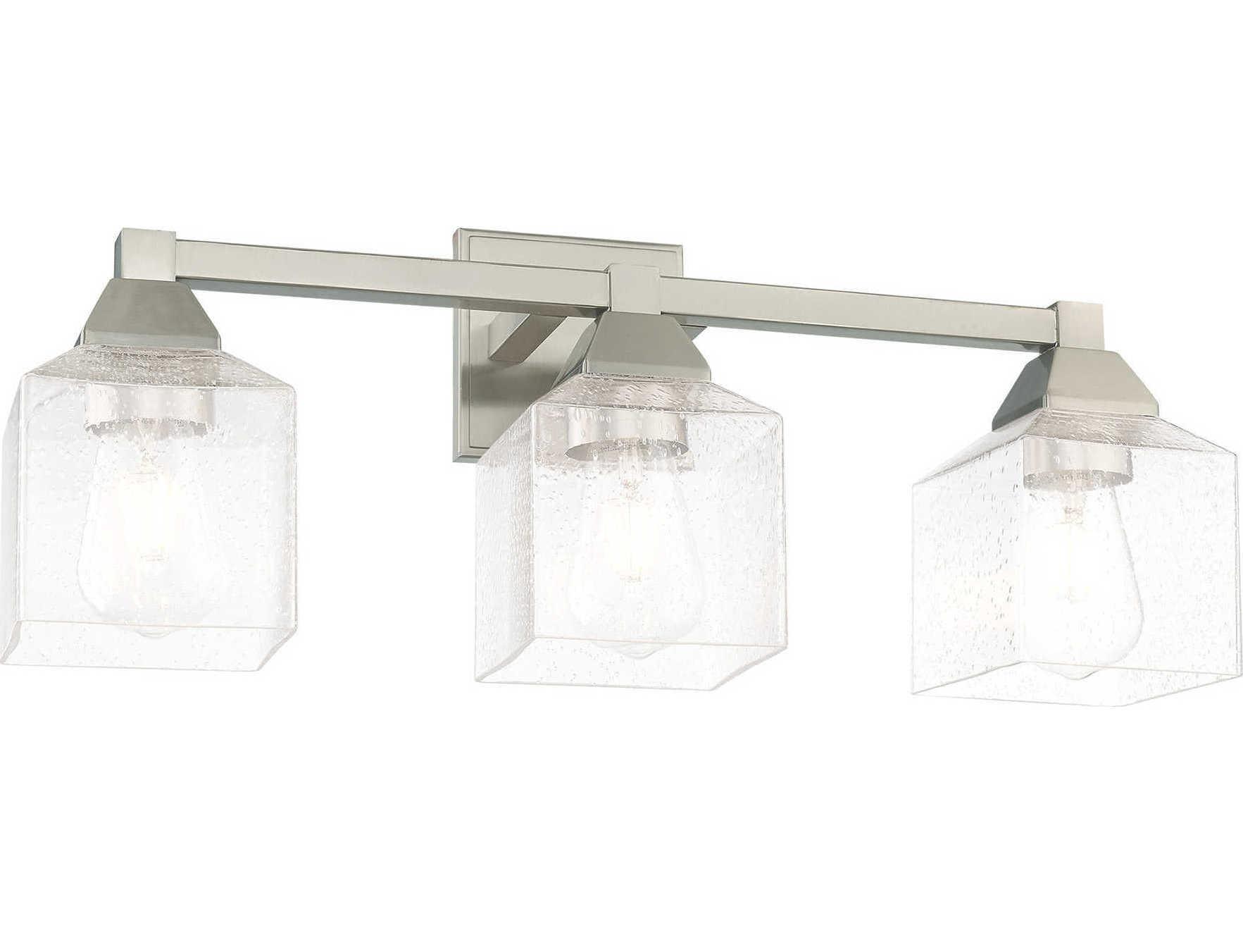 Livex Lighting Aragon Brushed Nickel Glass Vanity Light