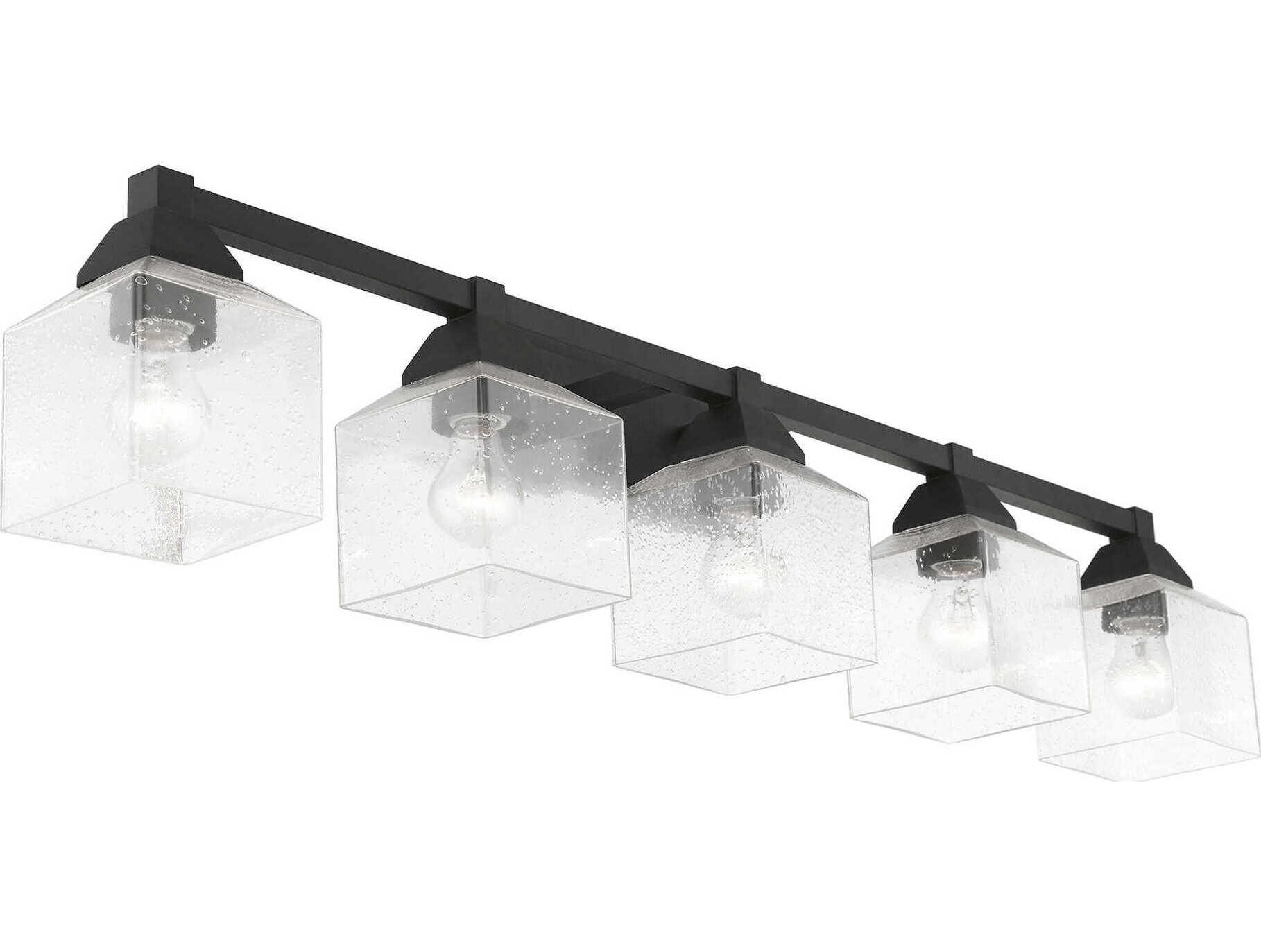 Livex Lighting Aragon 5-Light Black Glass Vanity Light