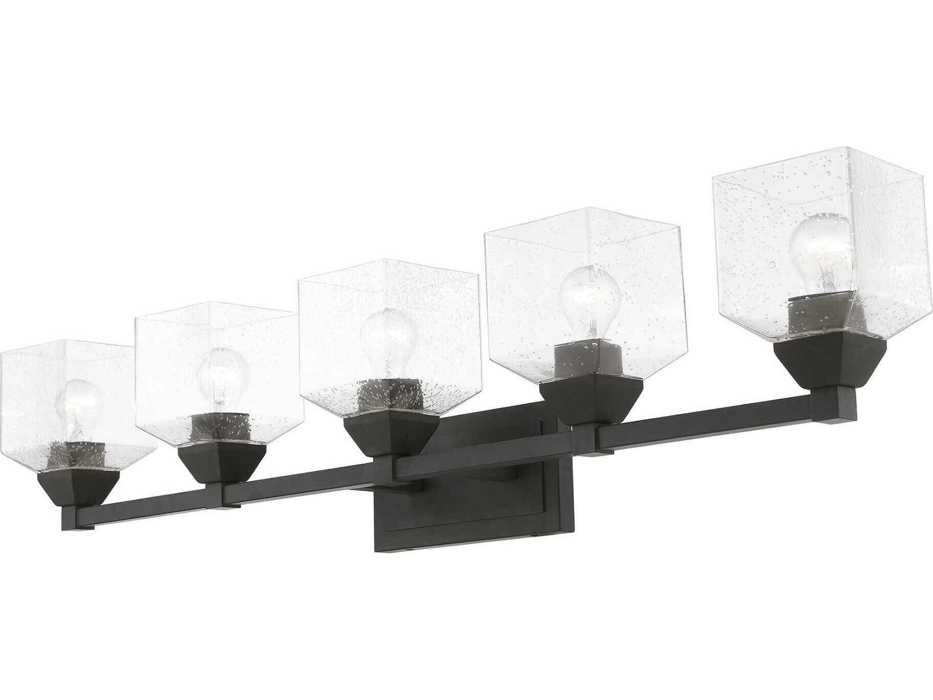 Livex Lighting Aragon 5-Light Black Glass Vanity Light