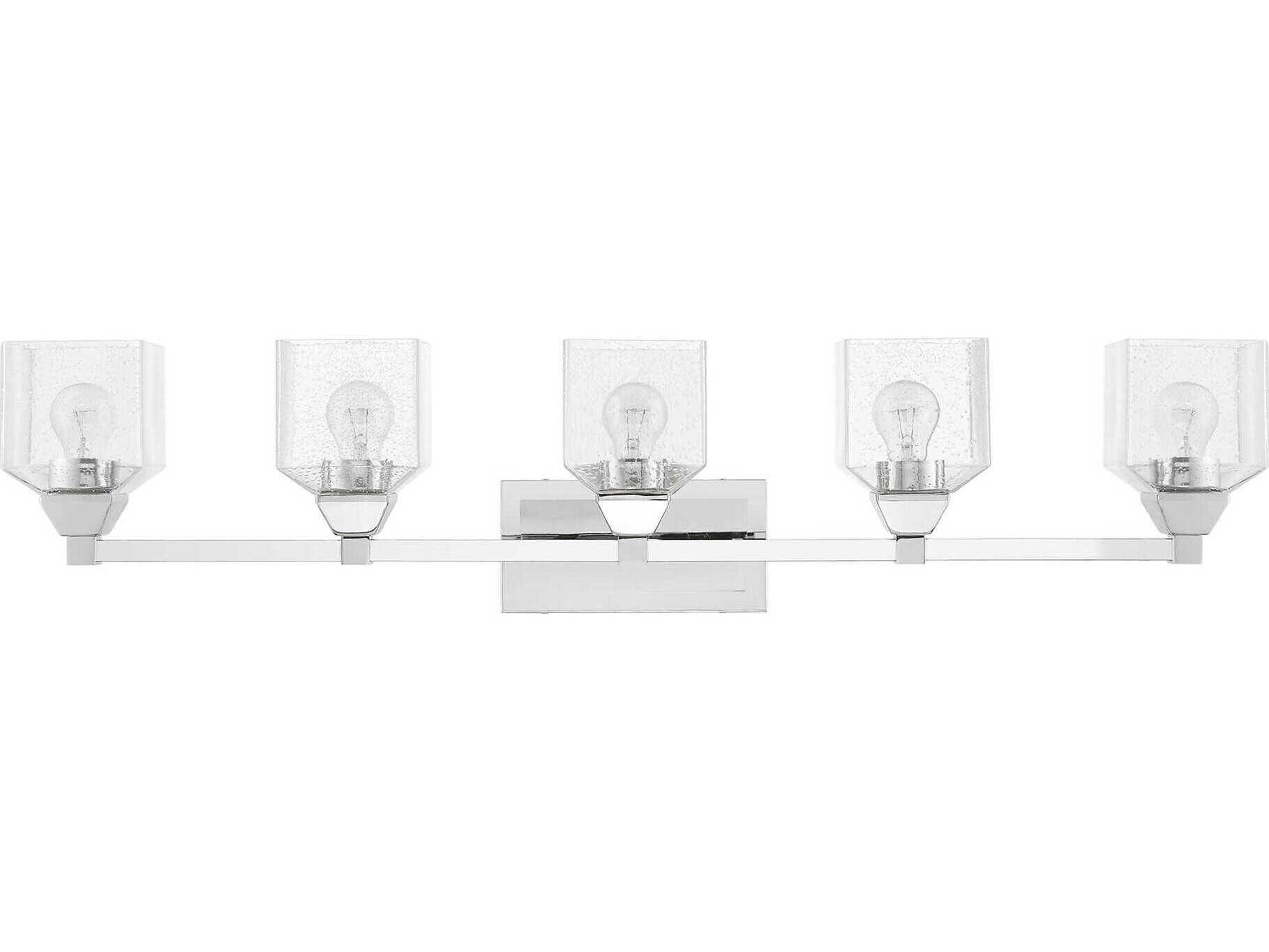 Livex Lighting Aragon 5-Light Polished Chrome Glass Vanity Light