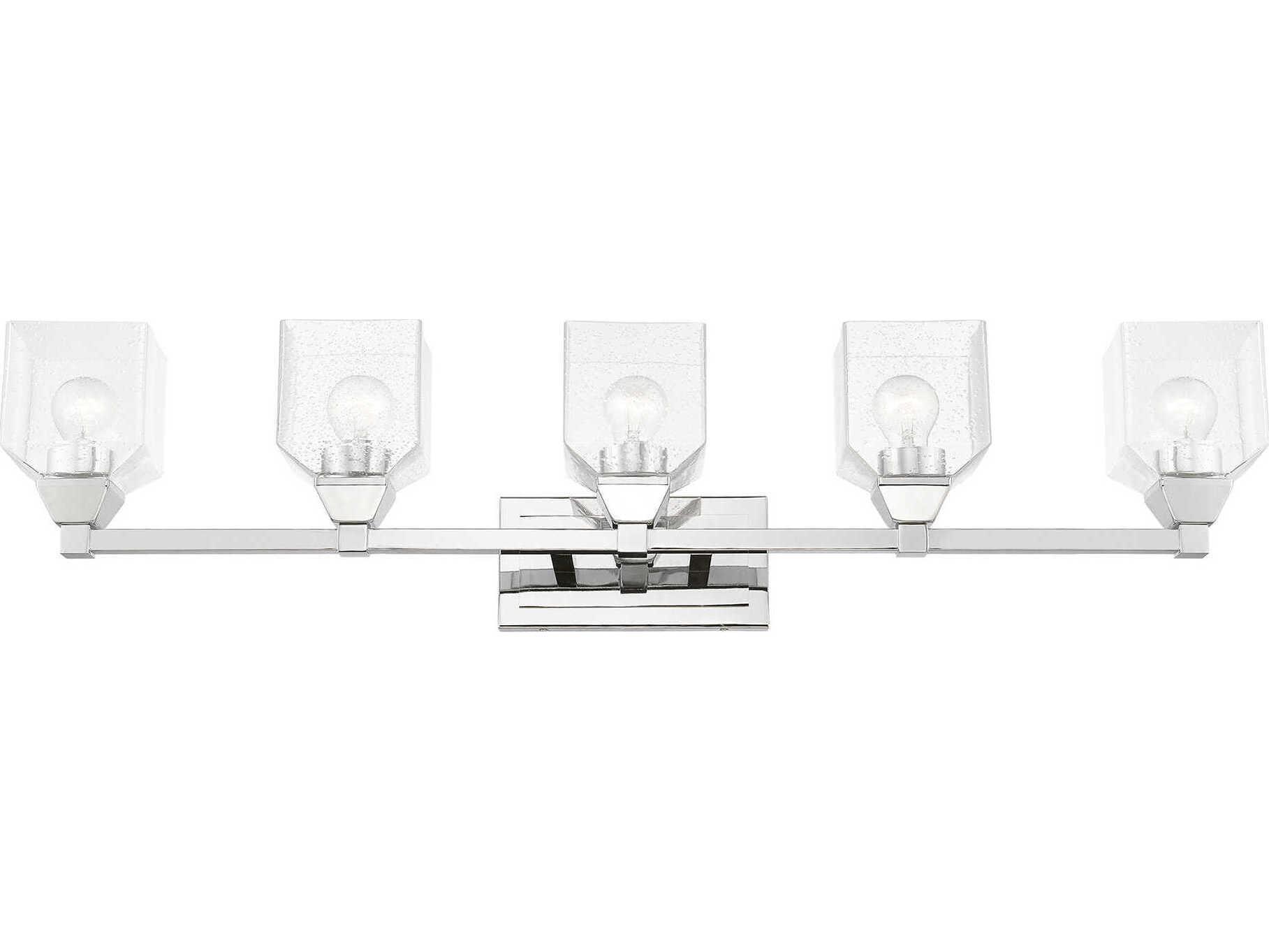 Livex Lighting Aragon 5-Light Polished Chrome Glass Vanity Light