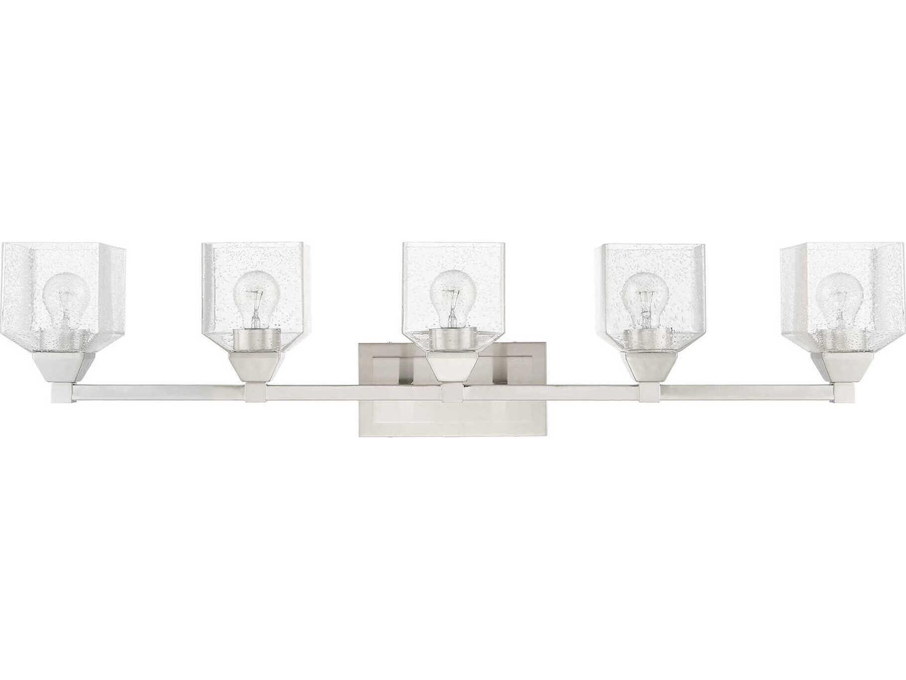 Livex Lighting Aragon 5-Light Brushed Nickel Glass Vanity Light