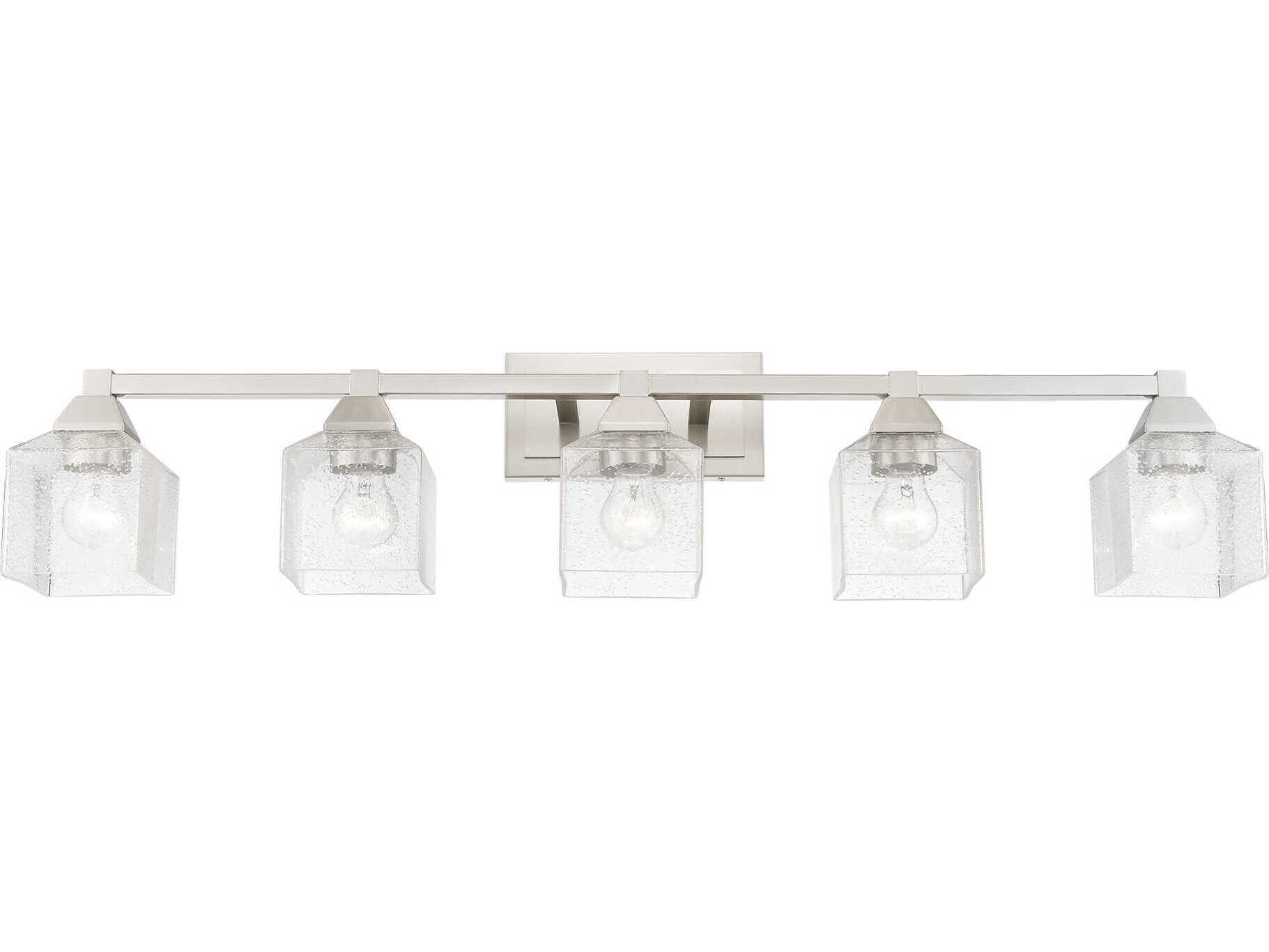 Livex Lighting Aragon 5-Light Brushed Nickel Glass Vanity Light