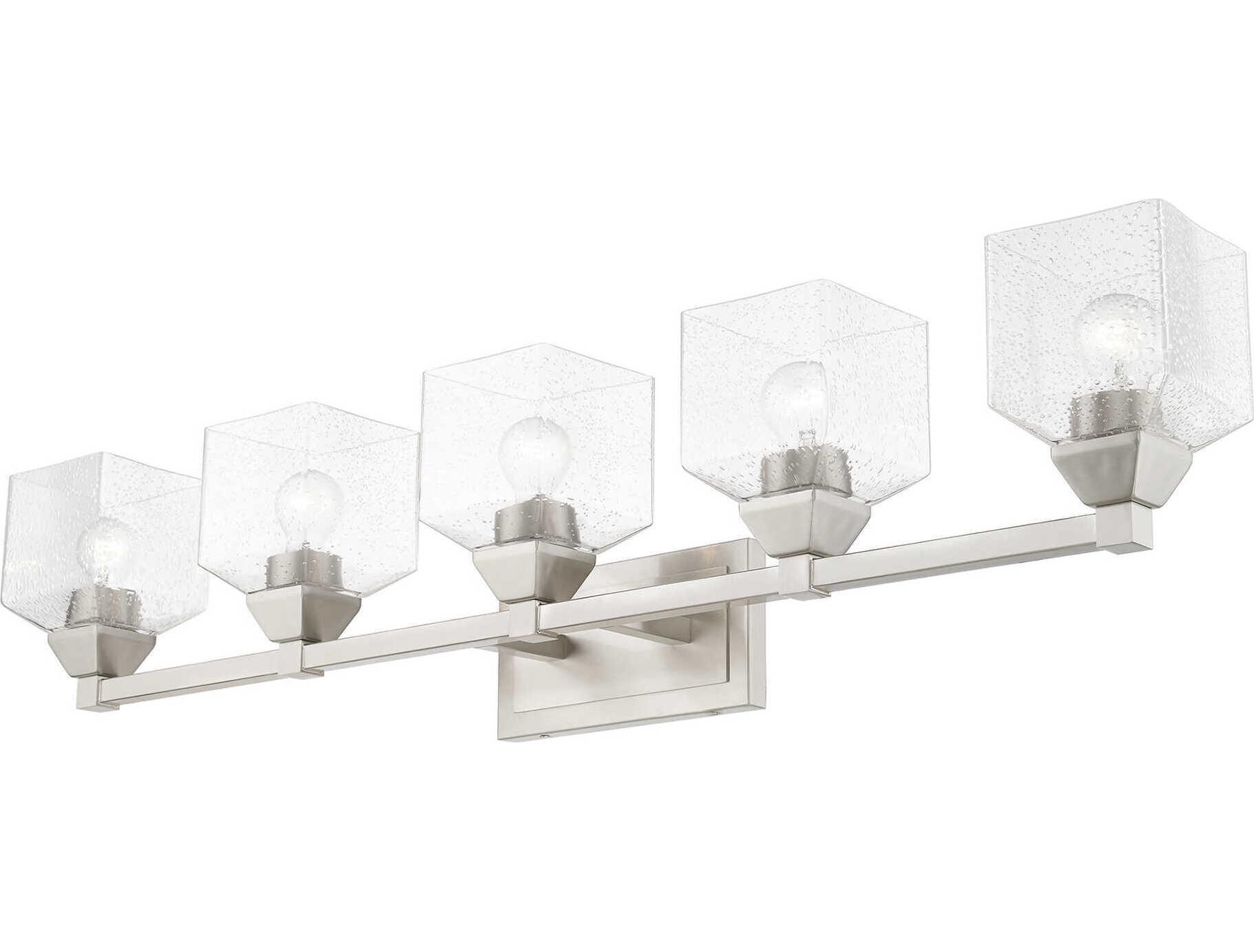 Livex Lighting Aragon 5-Light Brushed Nickel Glass Vanity Light
