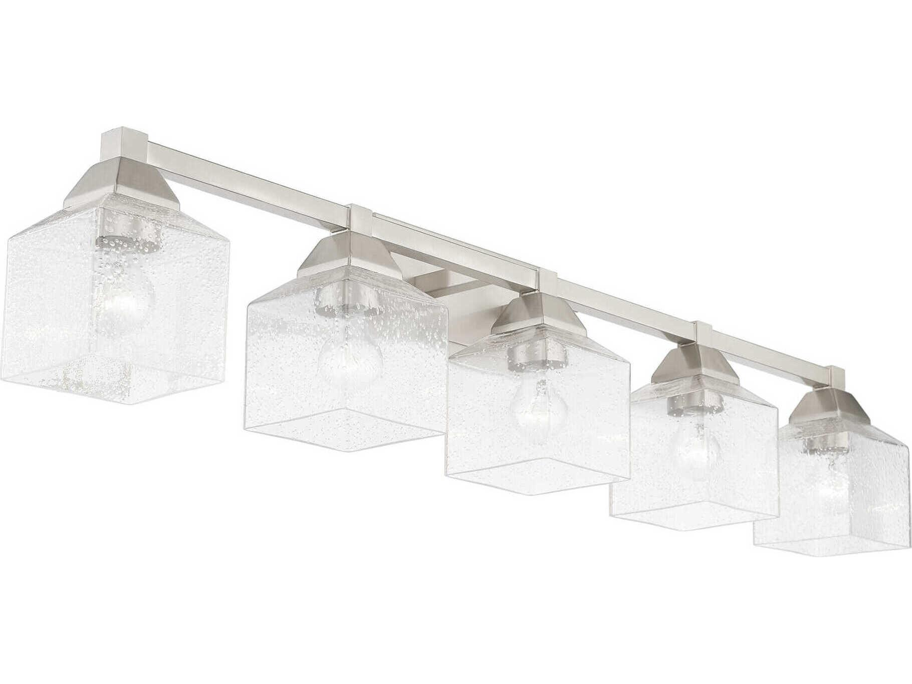 Livex Lighting Aragon 5-Light Brushed Nickel Glass Vanity Light