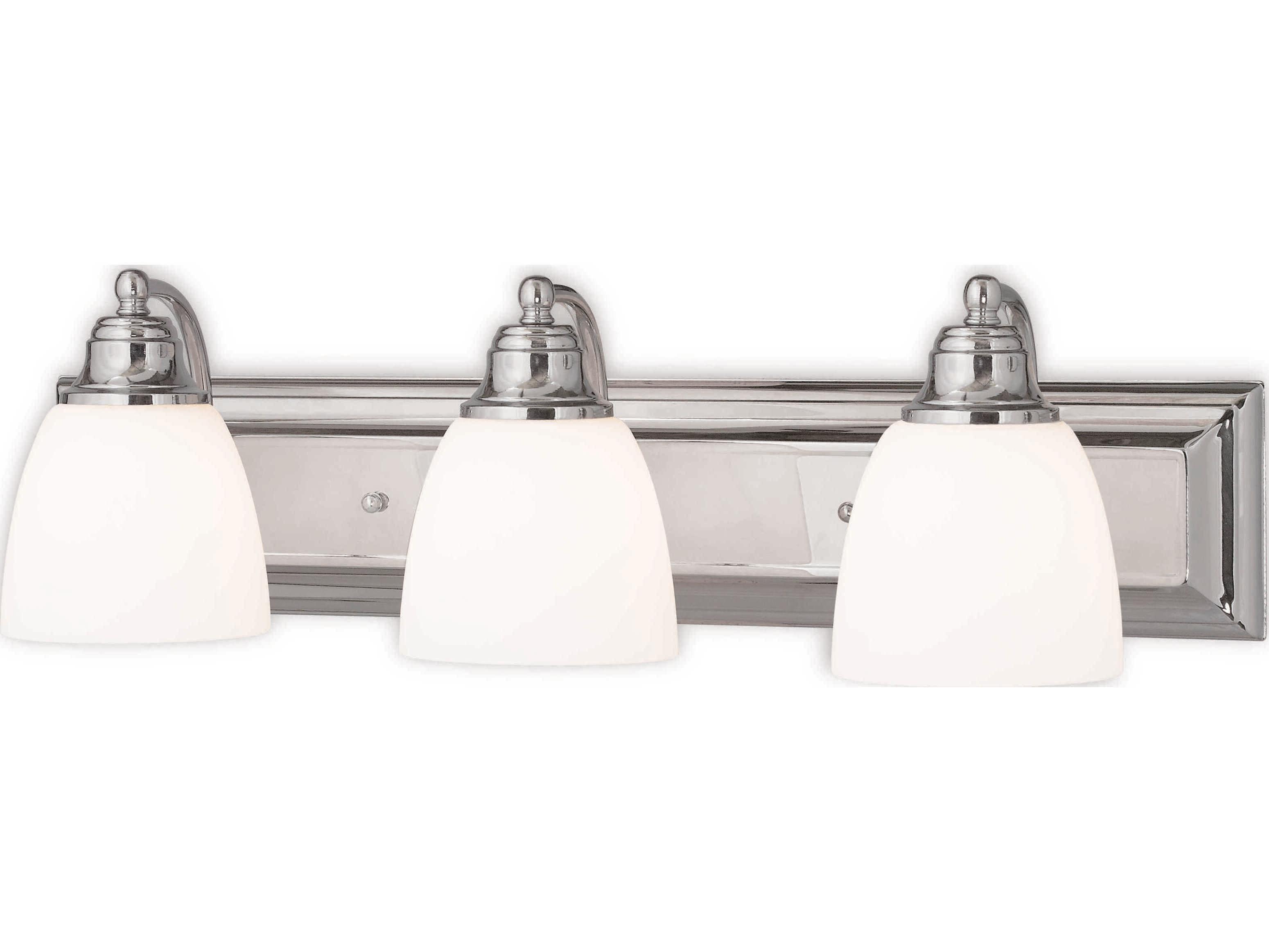 Livex Lighting Springfield 3-Light Polished Chrome Glass Vanity Light