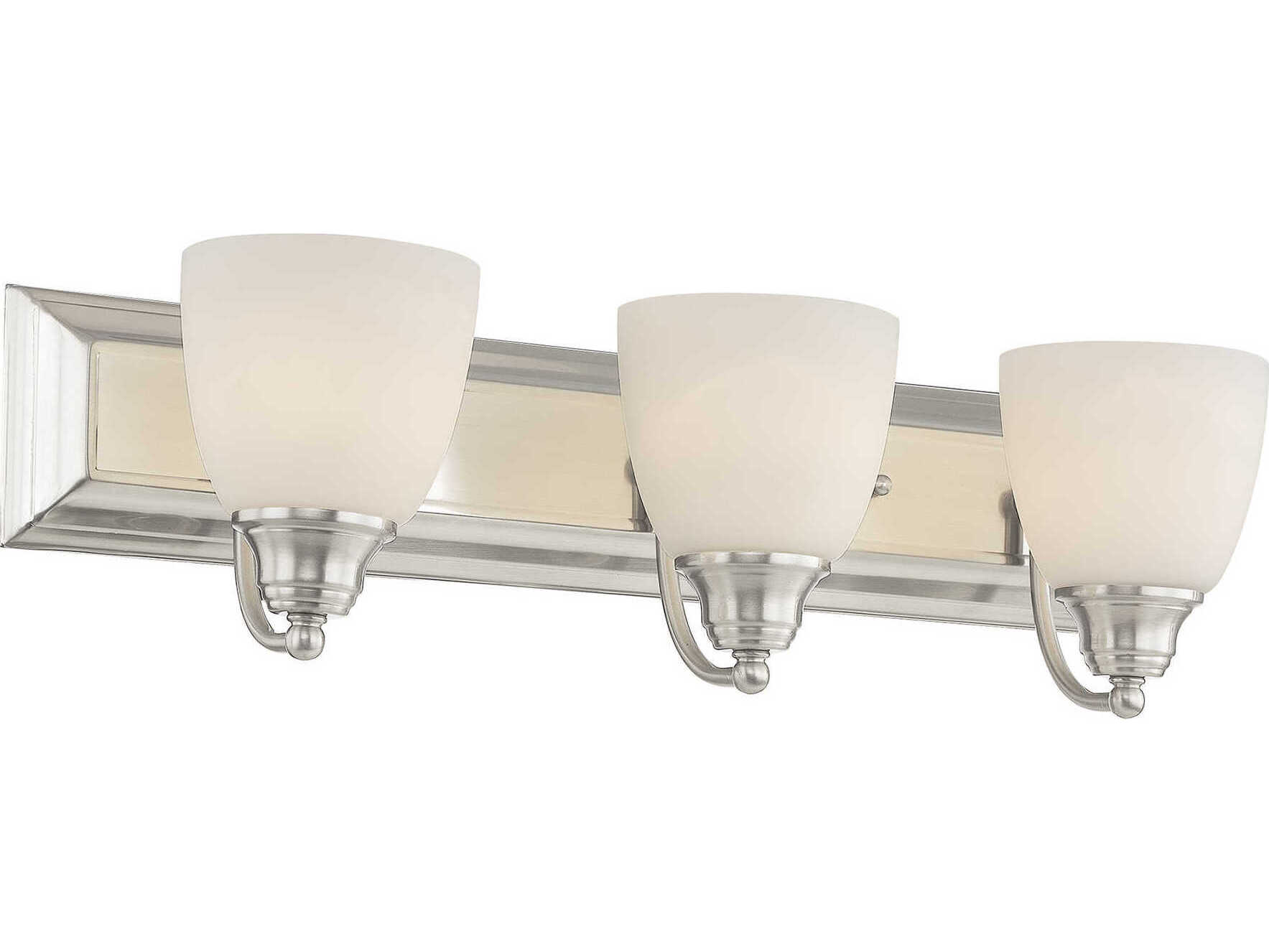 Livex Lighting Springfield 3-Light Brushed Nickel Glass Vanity Light