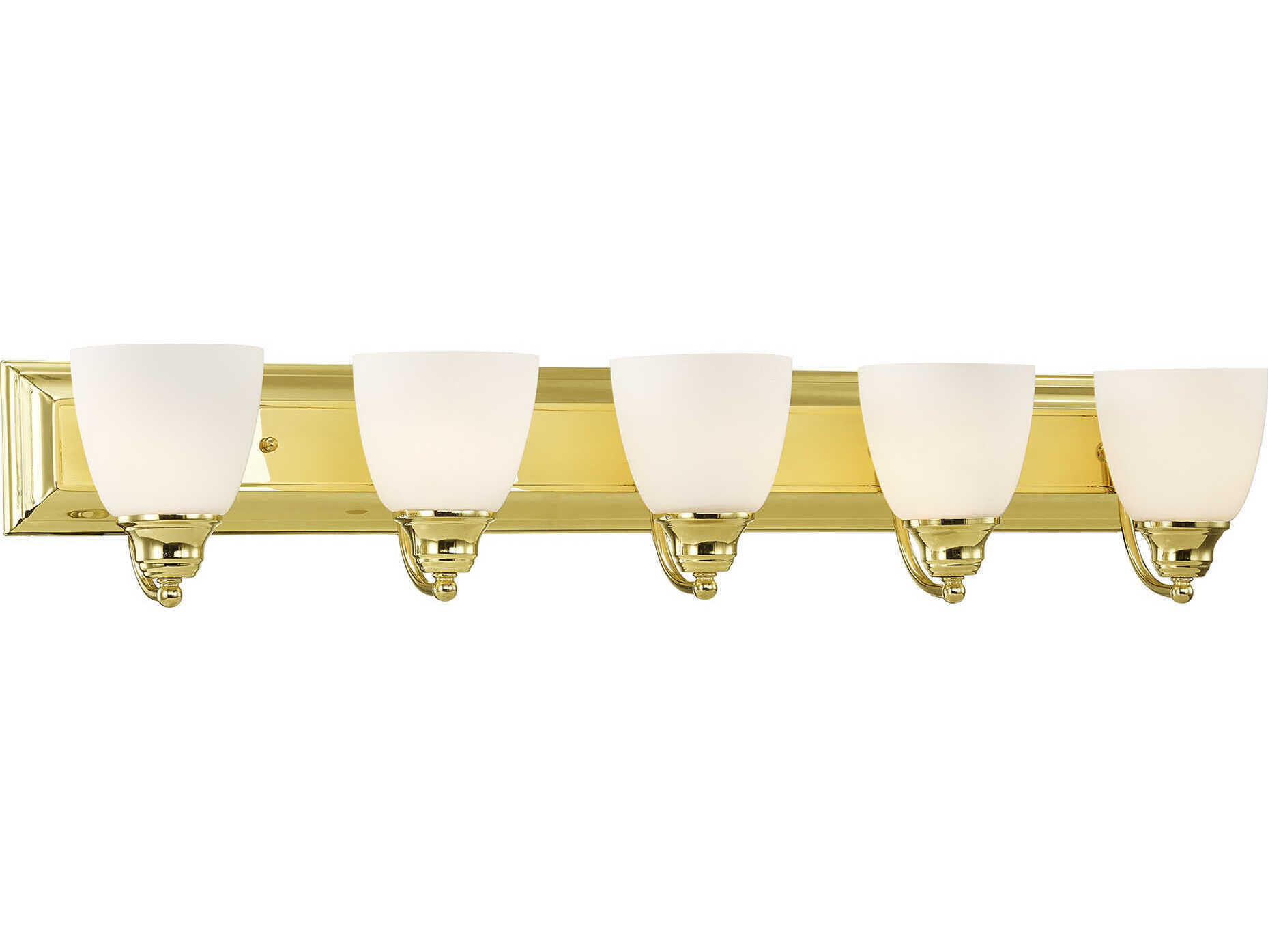 Livex Lighting Springfield 5-Light Polished Brass Glass Vanity Light
