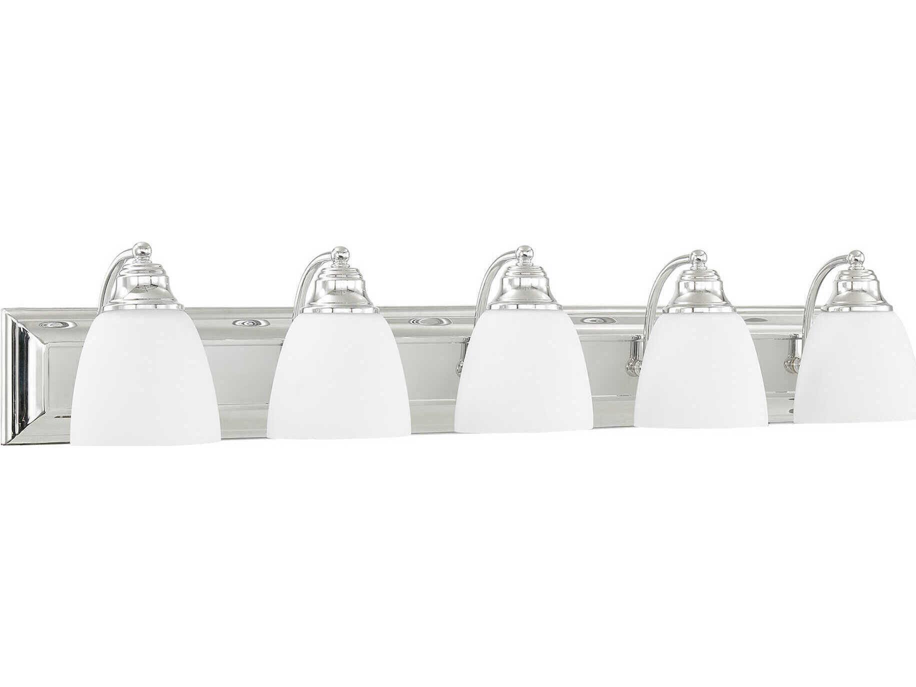 Livex Lighting Springfield 5-Light Polished Chrome Glass Vanity Light