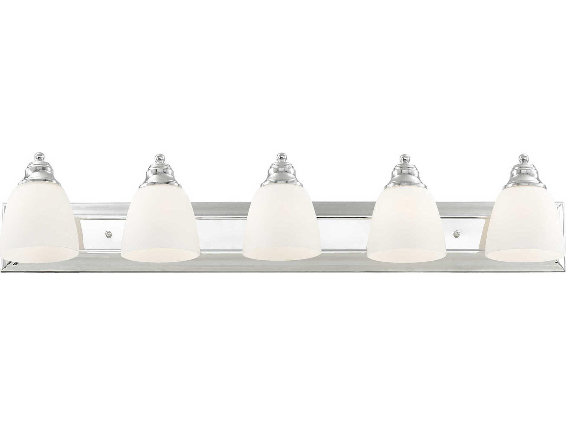 Livex Lighting Springfield 5-Light Polished Chrome Glass Vanity Light