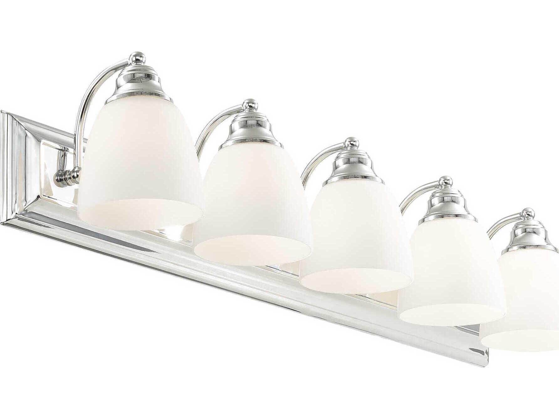 Livex Lighting Springfield 5-Light Polished Chrome Glass Vanity Light