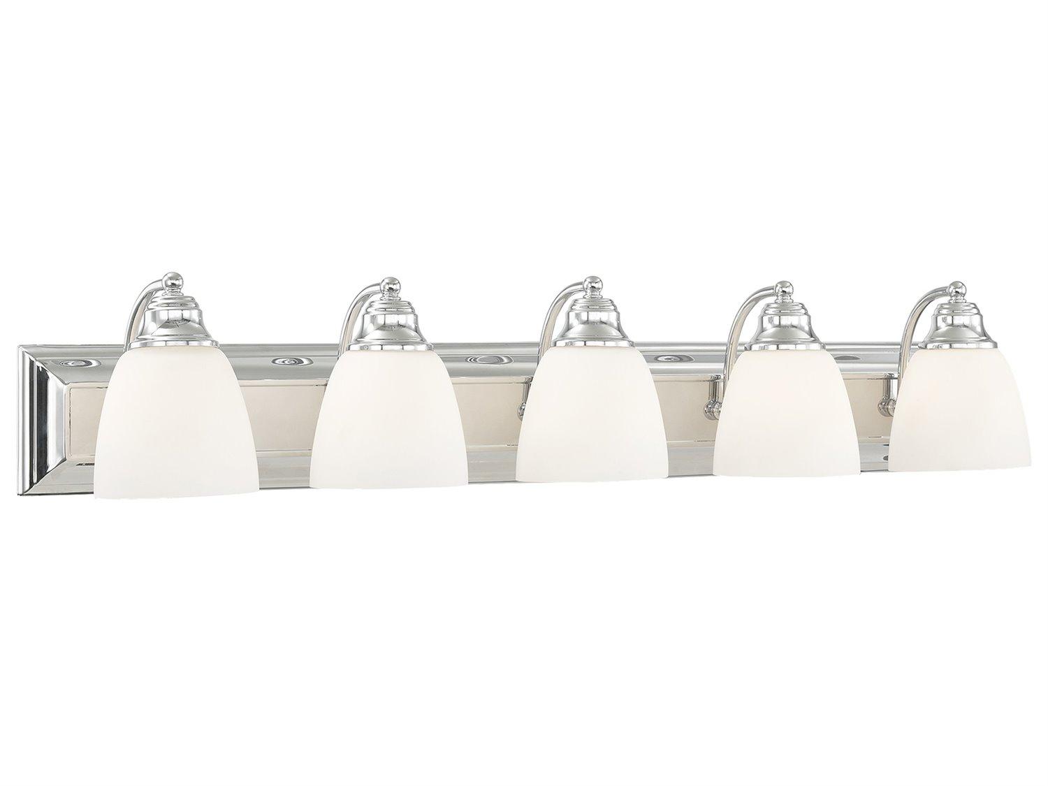 Livex Lighting Springfield 5-Light Polished Chrome Glass Vanity Light