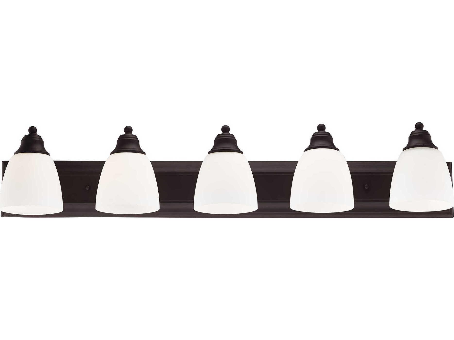 Livex Lighting Springfield 5-Light Bronze Glass Vanity Light