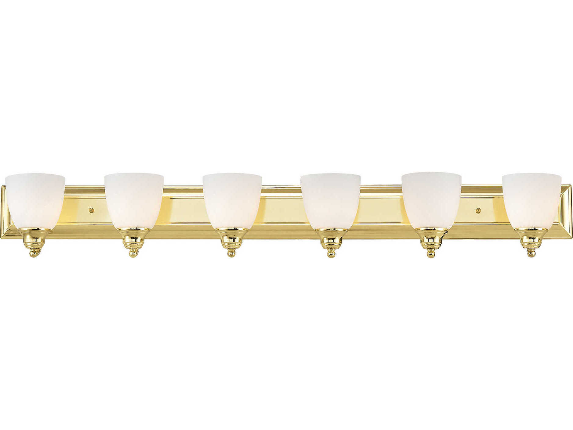 Livex Lighting Springfield 6-Light Polished Brass Glass Vanity Light