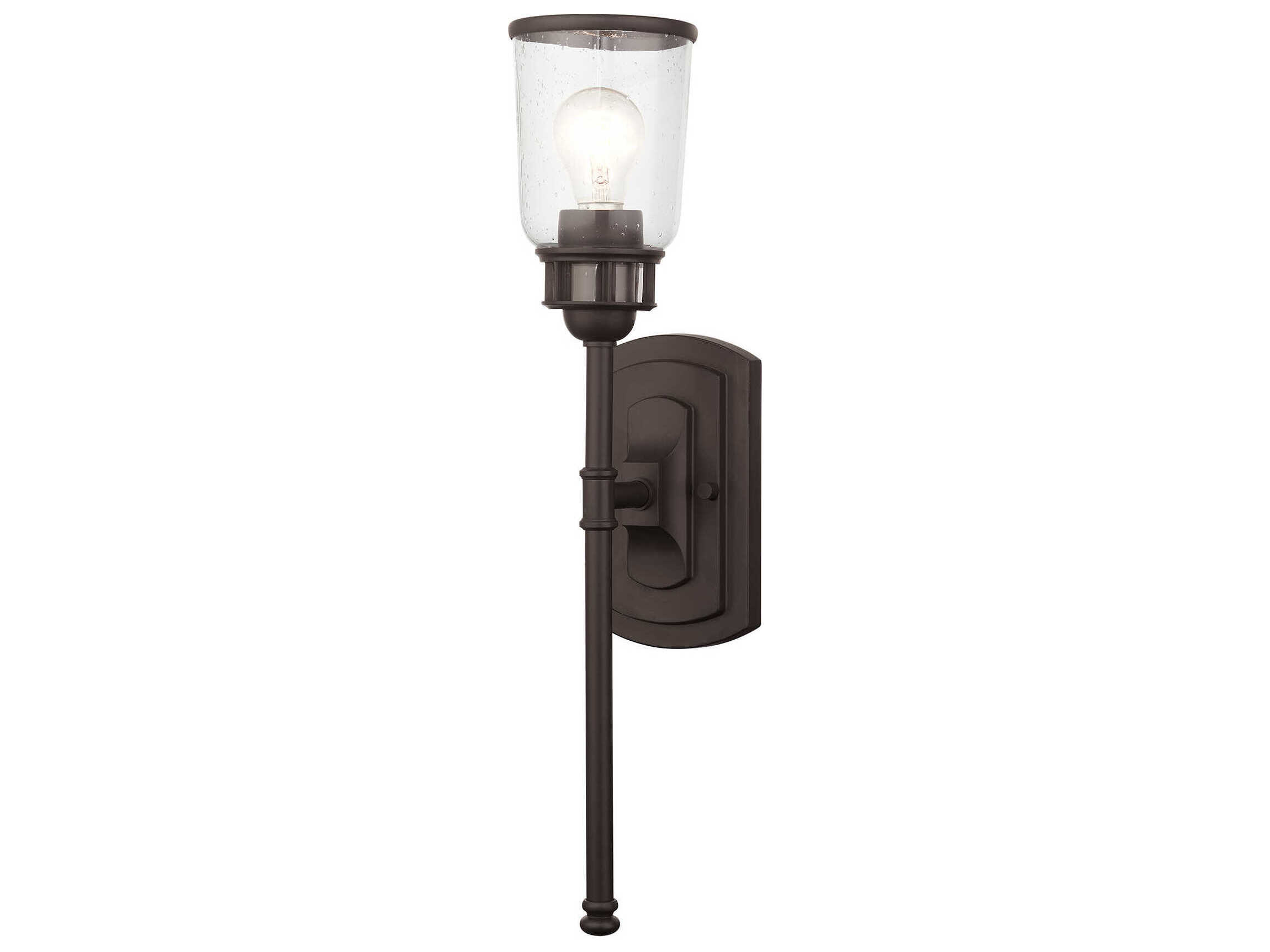 Livex Lighting Lawrenceville 1-Light Bronze Clear Glass Wall Sconce