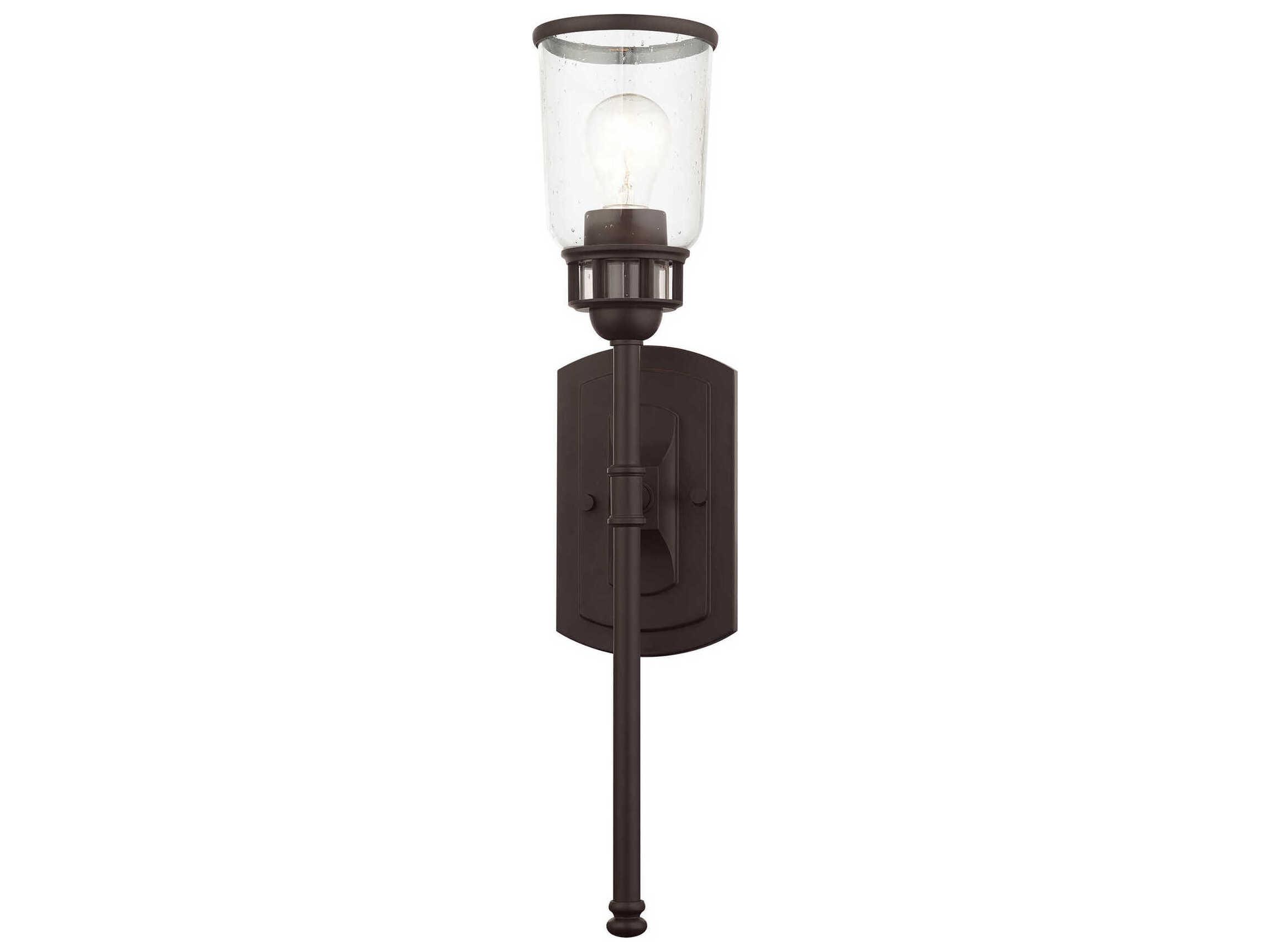 Livex Lighting Lawrenceville 1-Light Bronze Clear Glass Wall Sconce