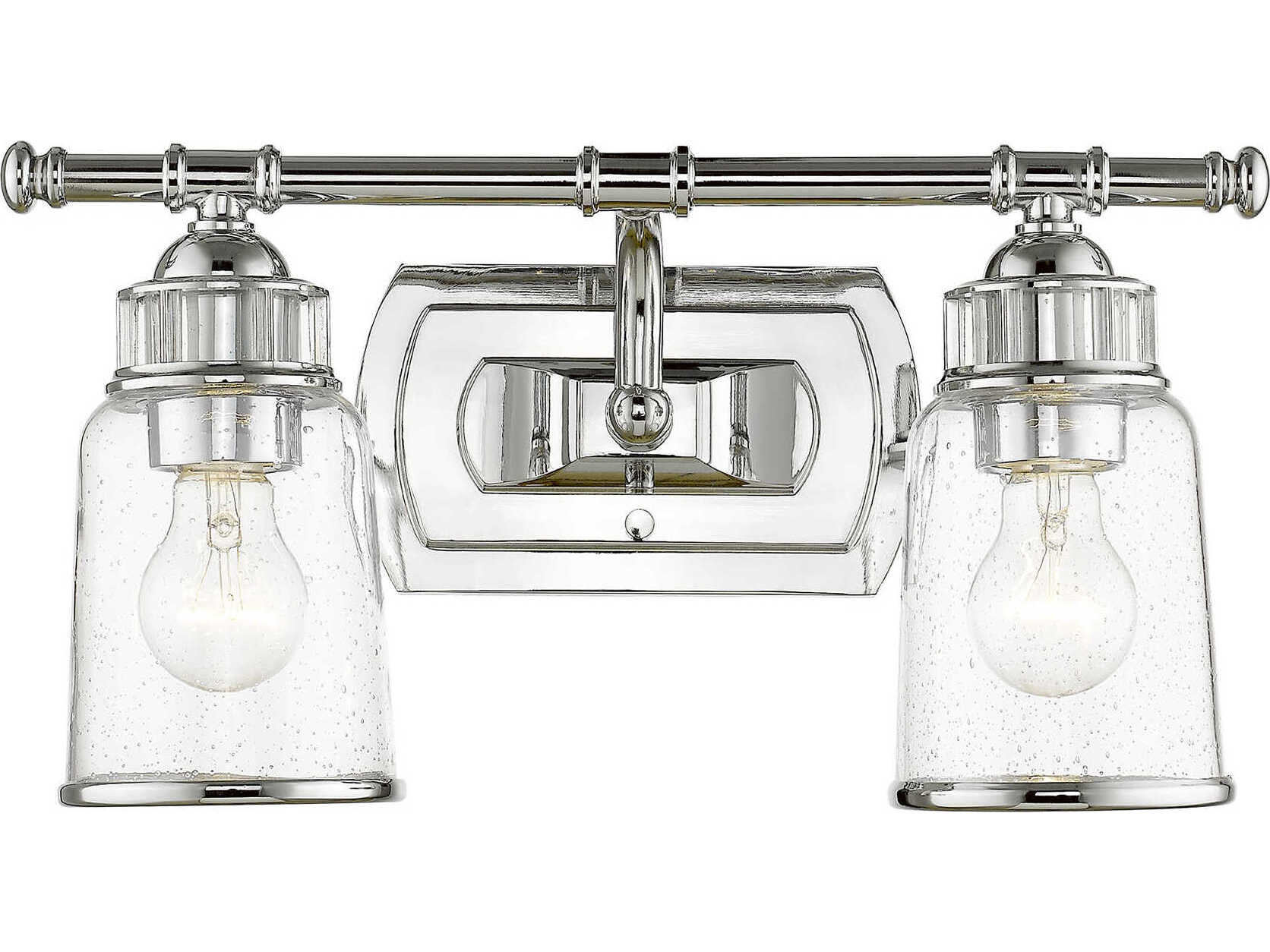 Livex Lighting Lawrenceville 2-Light Polished Chrome Clear Glass Vanity Light