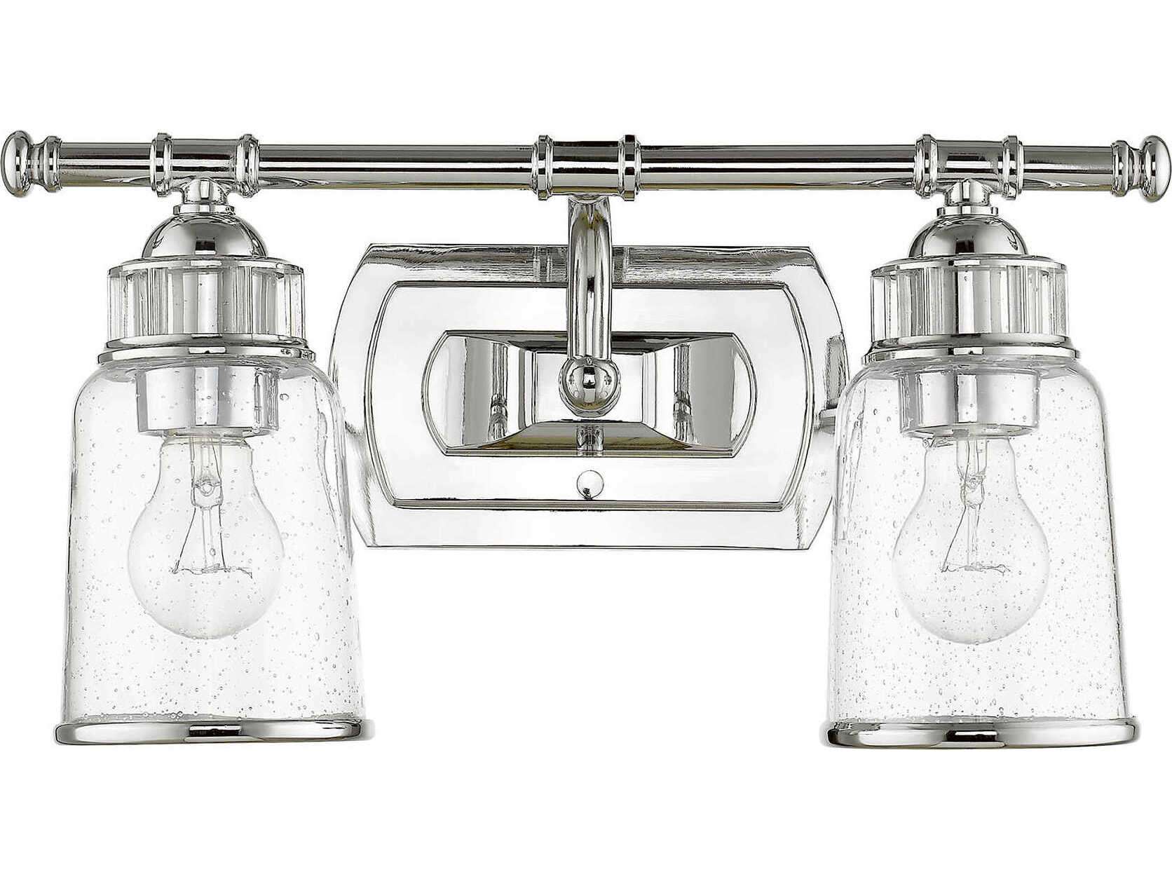 Livex Lighting Lawrenceville 2-Light Polished Chrome Clear Glass Vanity Light