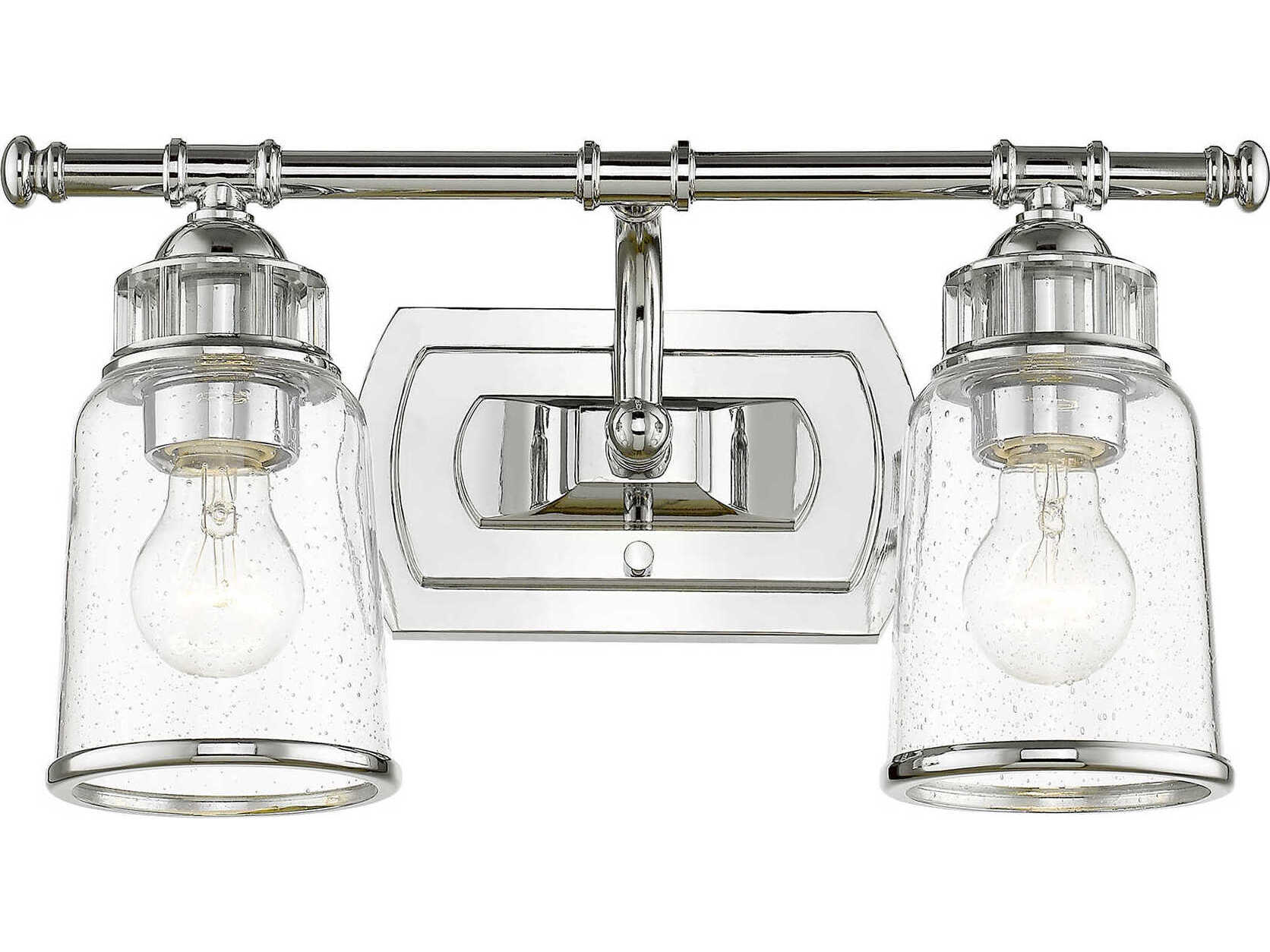 Livex Lighting Lawrenceville 2-Light Polished Chrome Clear Glass Vanity Light