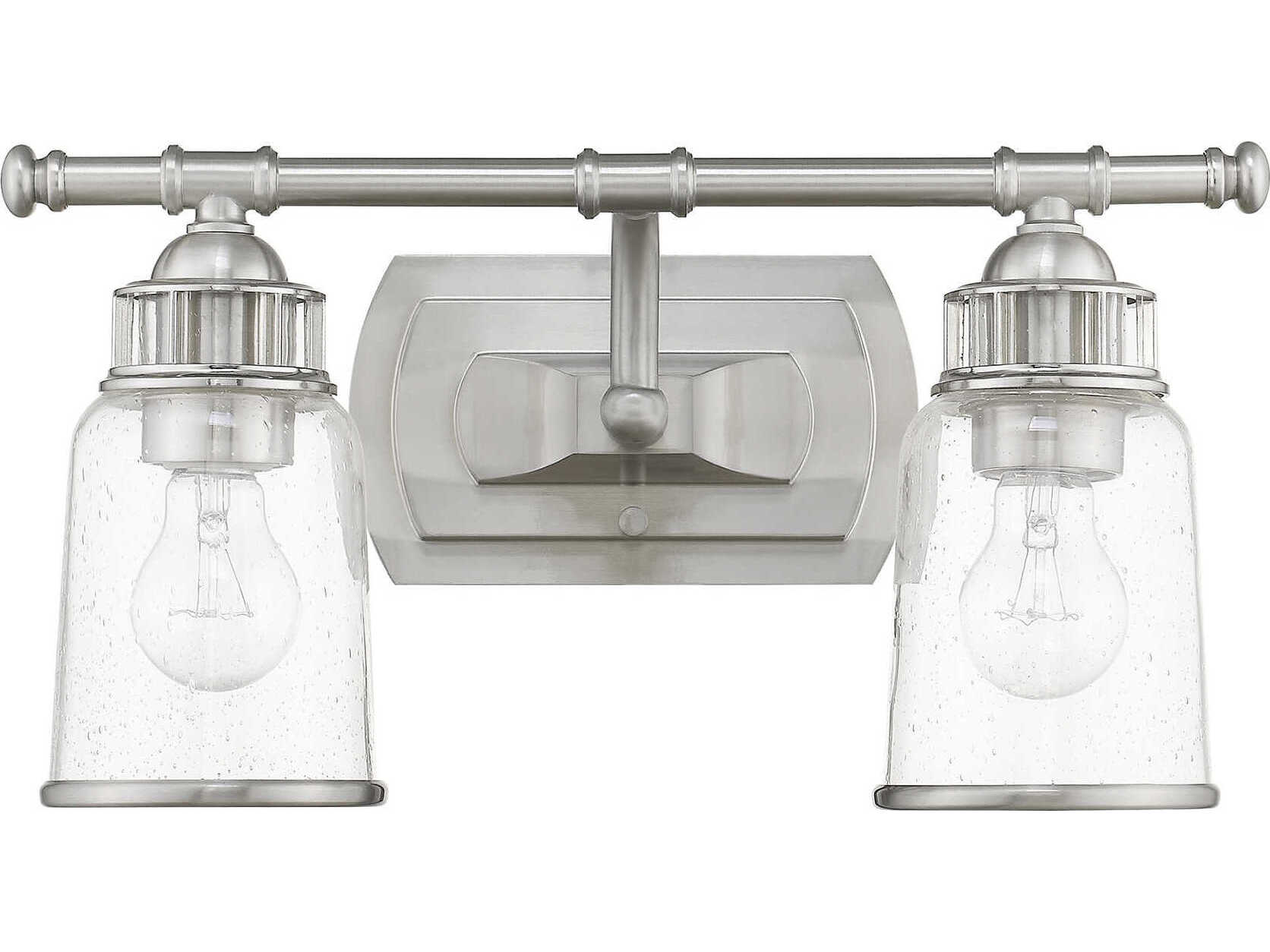 Livex Lighting Lawrenceville 2-Light Brushed Nickel Clear Glass Vanity Light