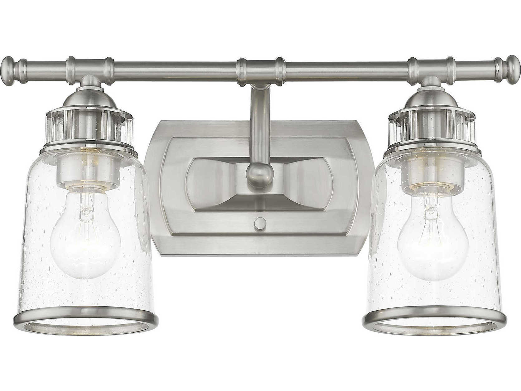 Livex Lighting Lawrenceville 2-Light Brushed Nickel Clear Glass Vanity Light
