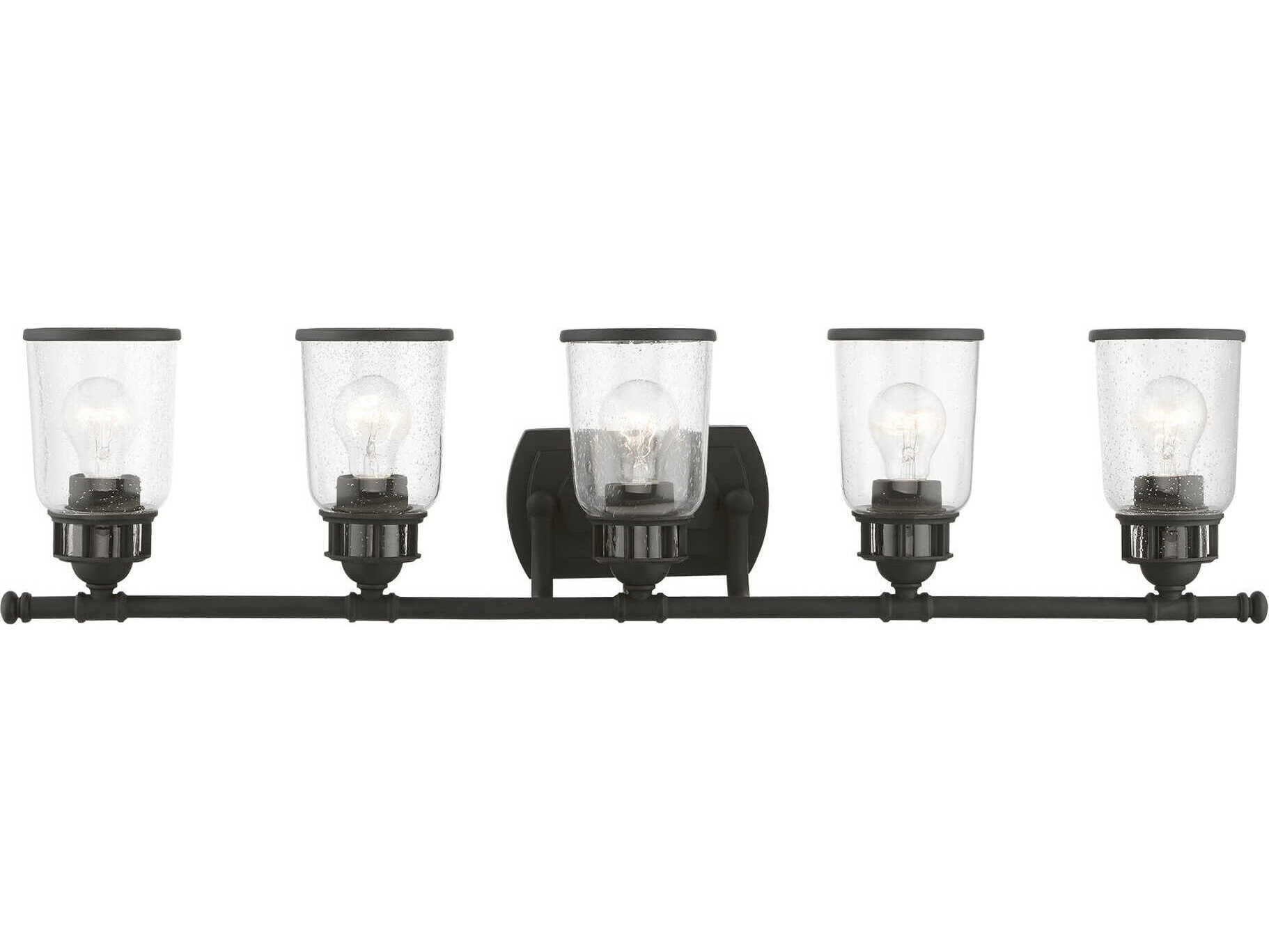 Livex Lighting Lawrenceville 5-Light Black Glass Vanity Light