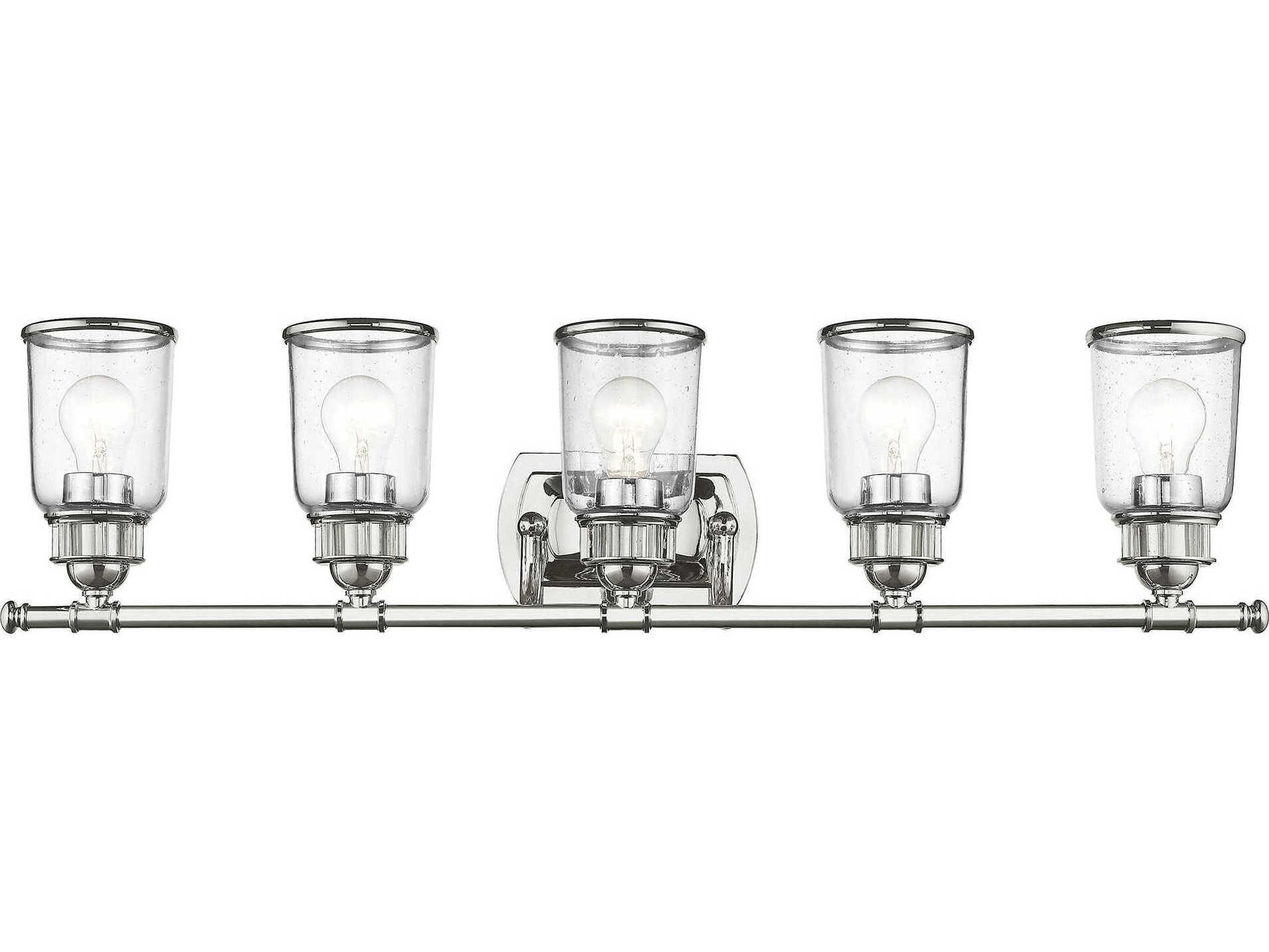 Livex Lighting Lawrenceville 5-Light Polished Chrome Clear Glass Vanity Light