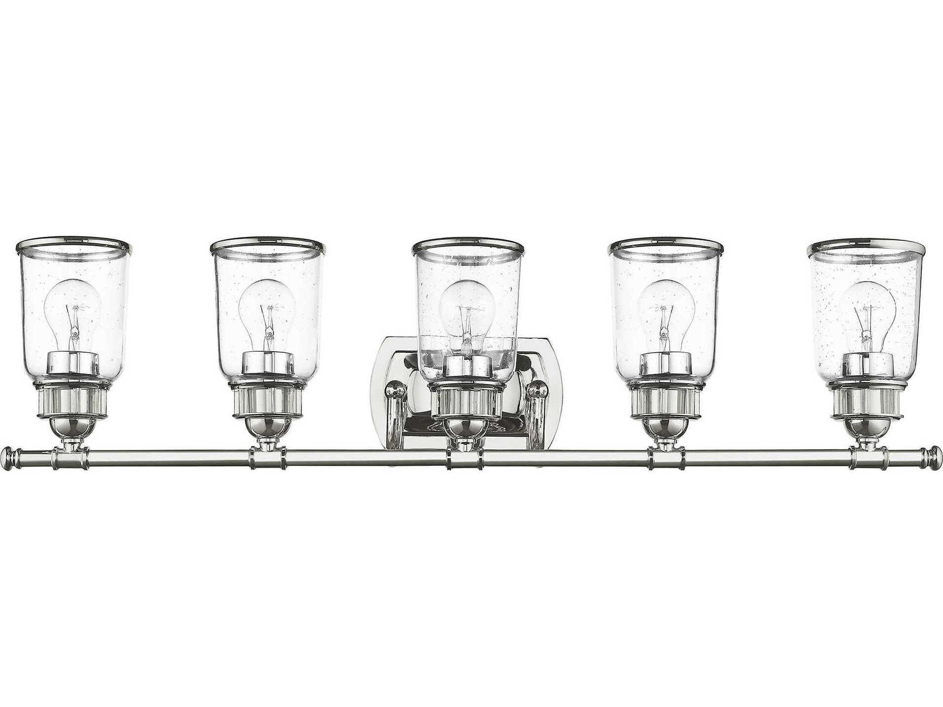 Livex Lighting Lawrenceville 5-Light Polished Chrome Clear Glass Vanity Light