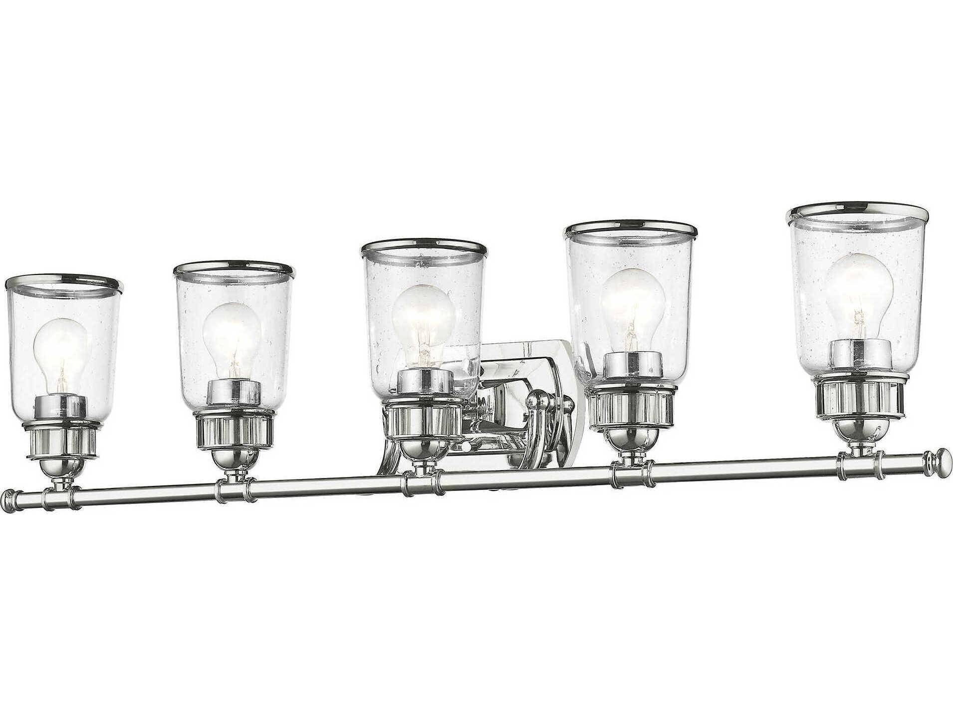Livex Lighting Lawrenceville 5-Light Polished Chrome Clear Glass Vanity Light
