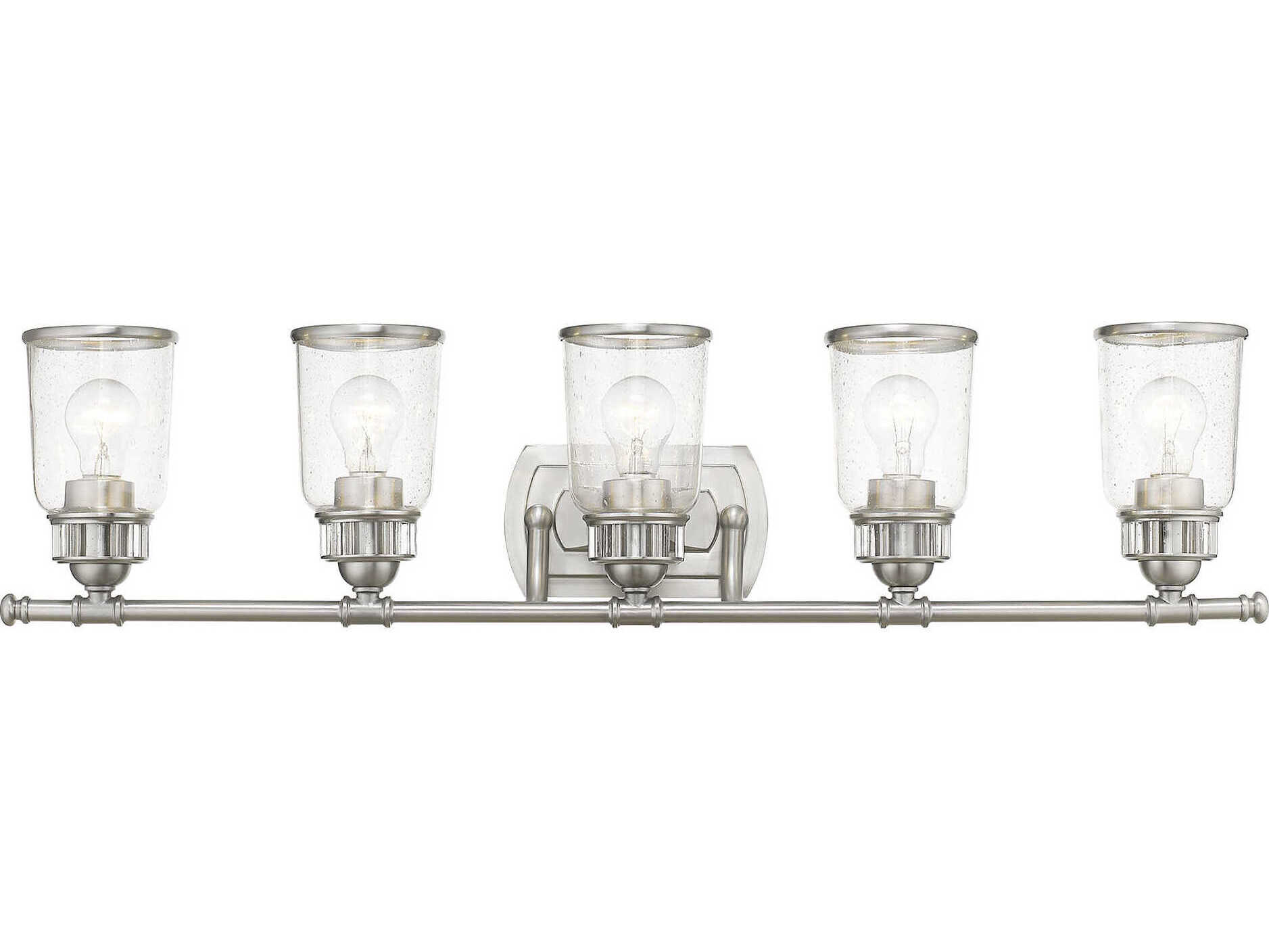 Livex Lighting Lawrenceville 5-Light Brushed Nickel Clear Glass Vanity Light