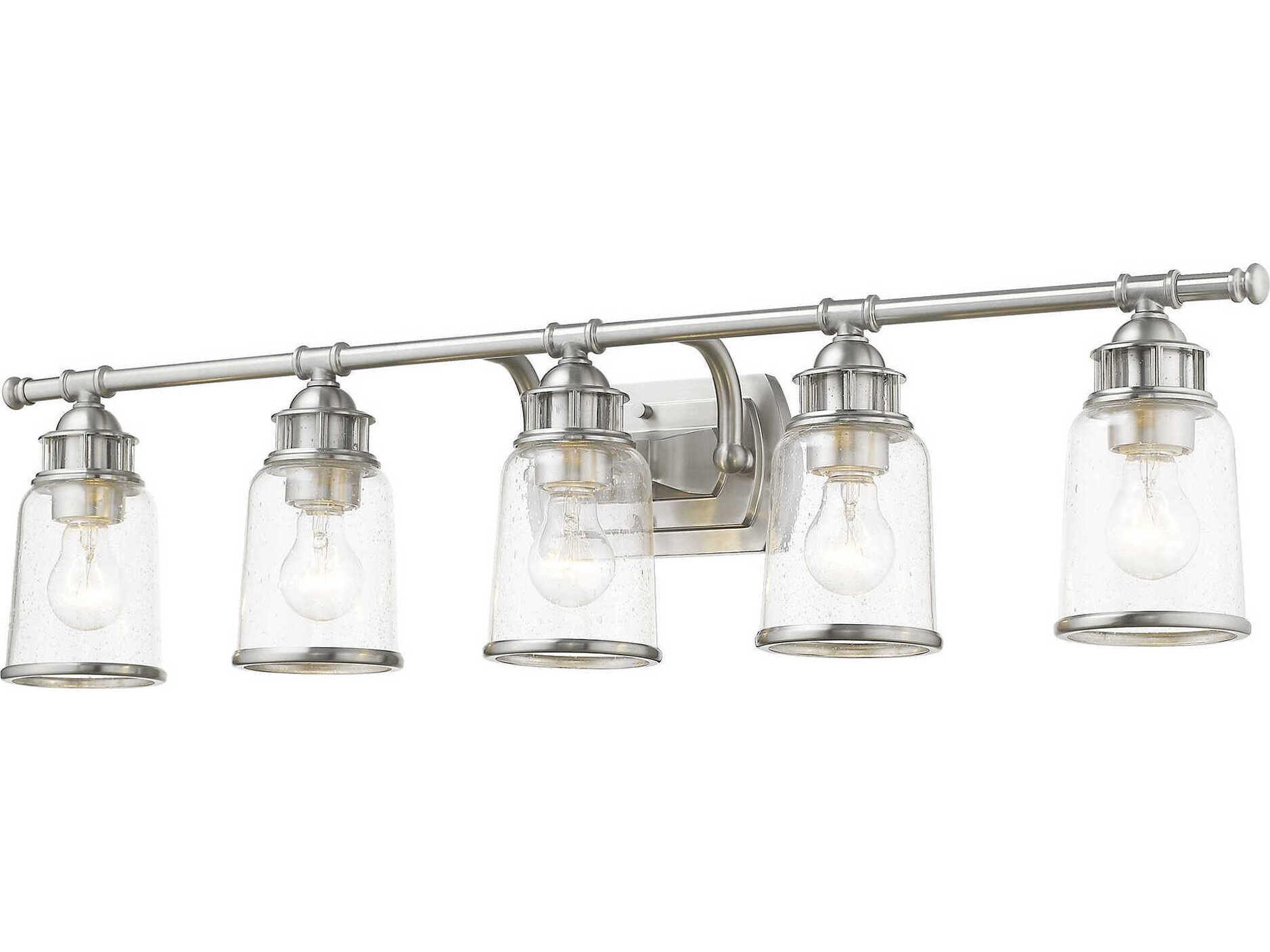 Livex Lighting Lawrenceville 5-Light Brushed Nickel Clear Glass Vanity Light