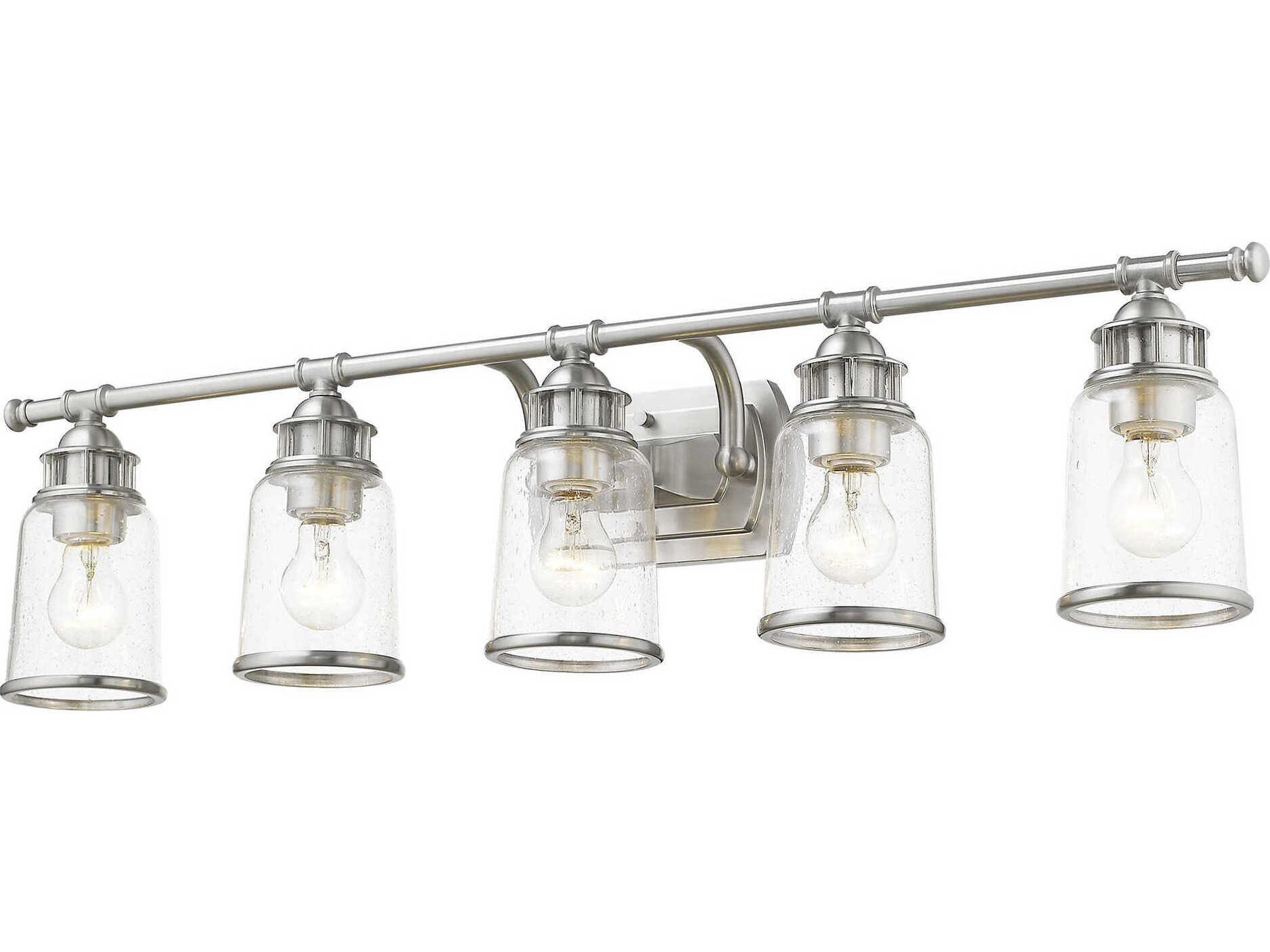 Livex Lighting Lawrenceville 5-Light Brushed Nickel Clear Glass Vanity Light