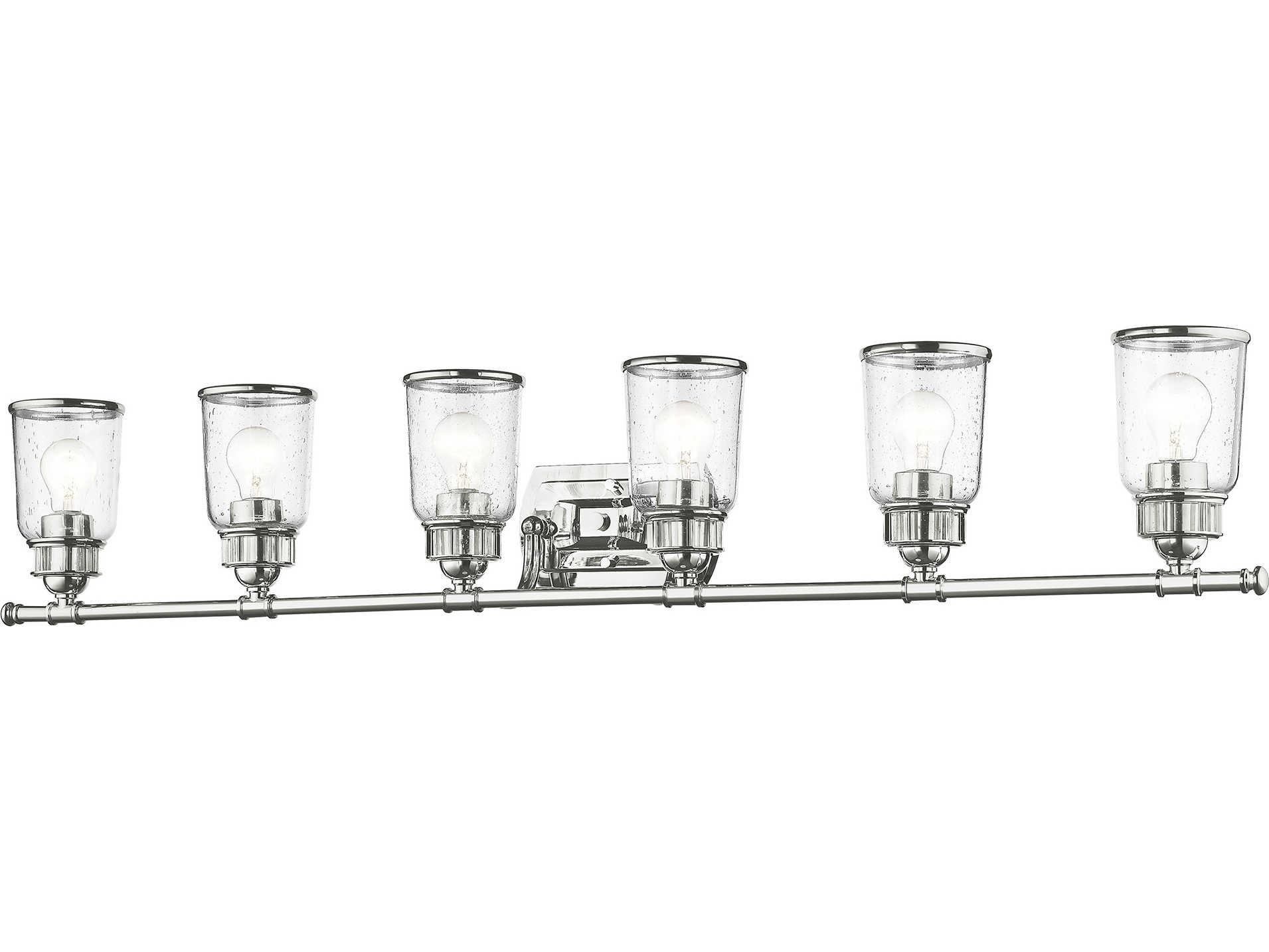 Livex Lighting Lawrenceville 6-Light Polished Chrome Glass Vanity Light