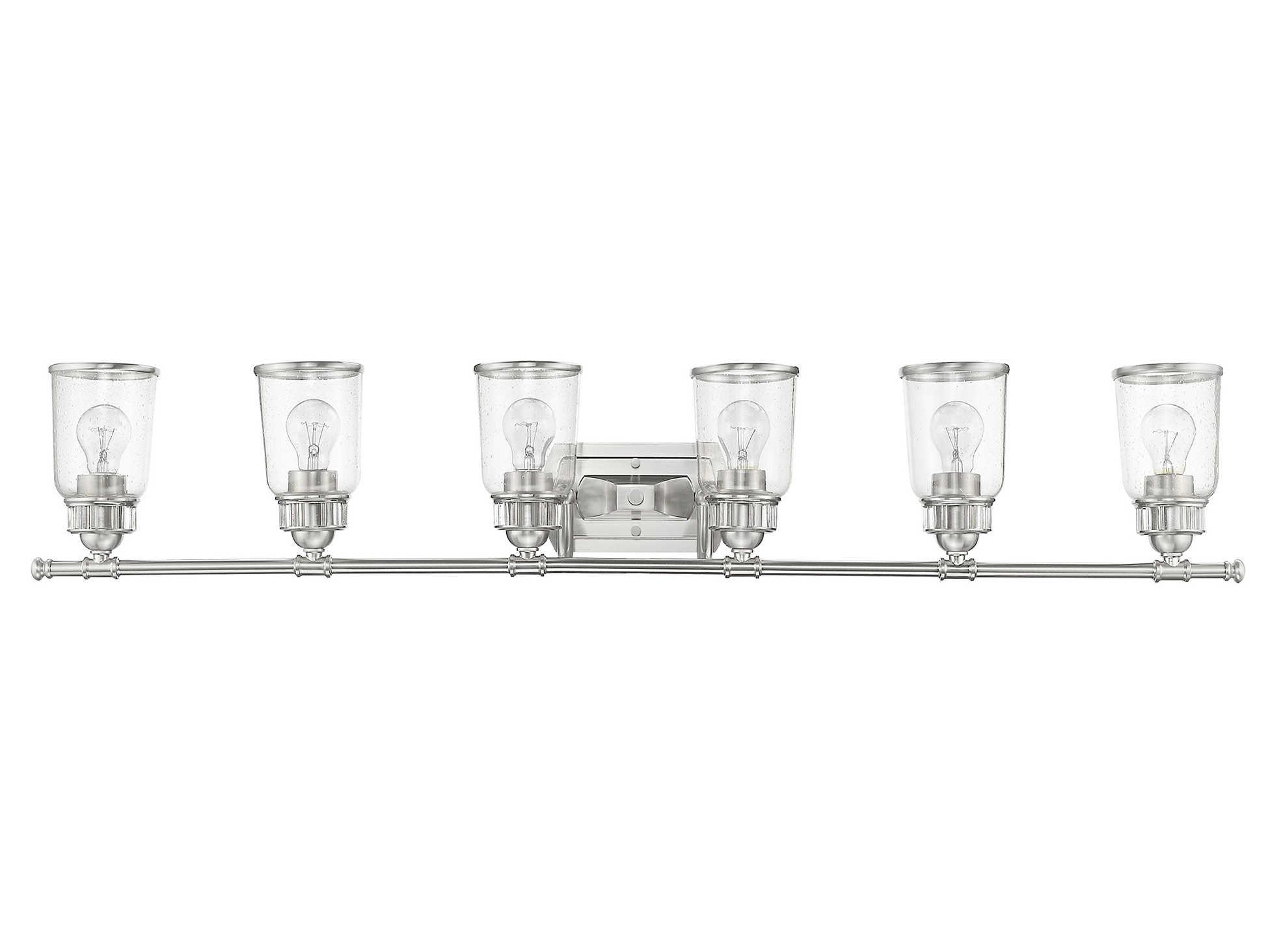 Livex Lighting Lawrenceville 6-Light Brushed Nickel Glass Vanity Light