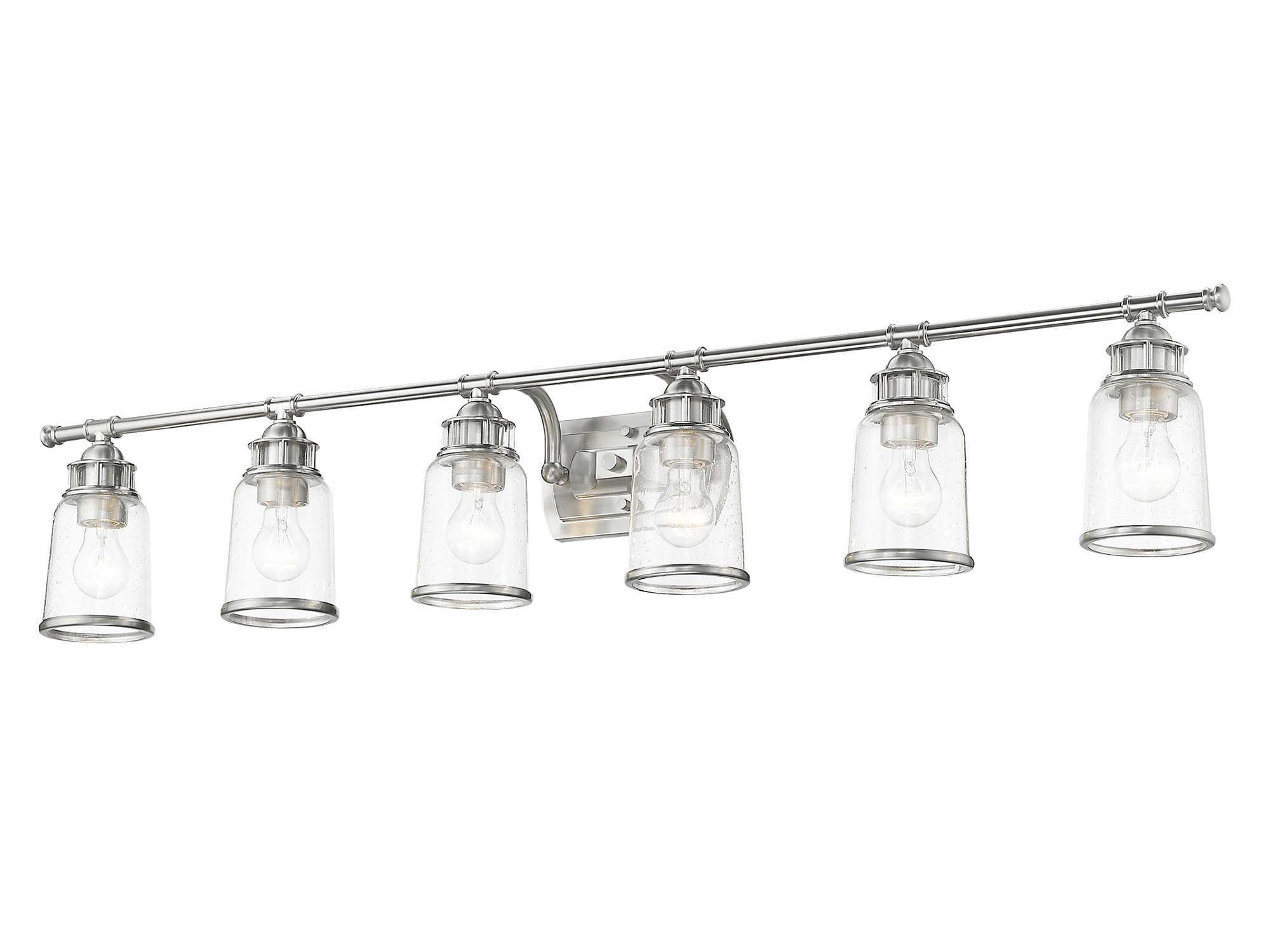 Livex Lighting Lawrenceville 6-Light Brushed Nickel Glass Vanity Light