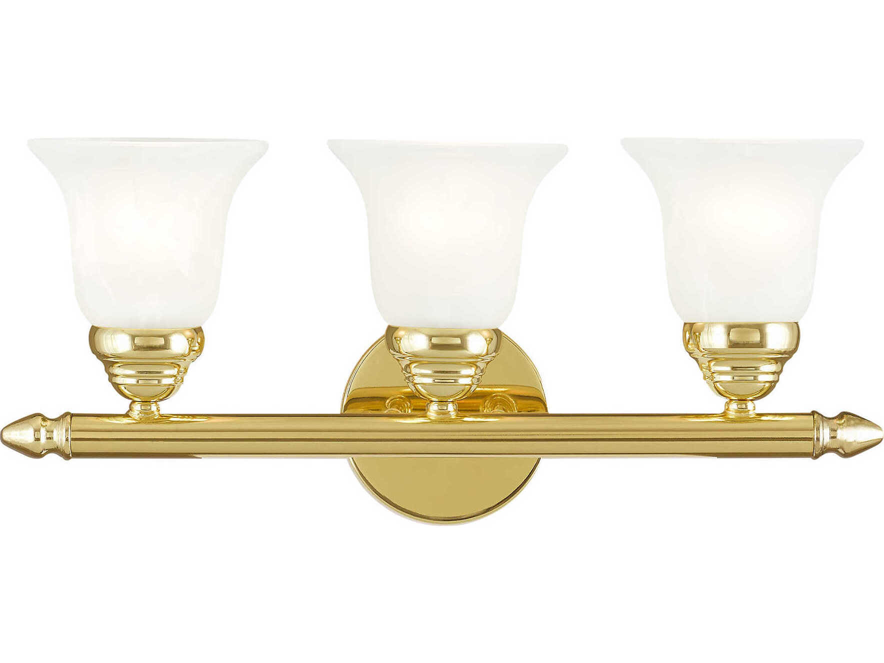 Livex Lighting Neptune 3-Light Polished Brass Glass Vanity Light