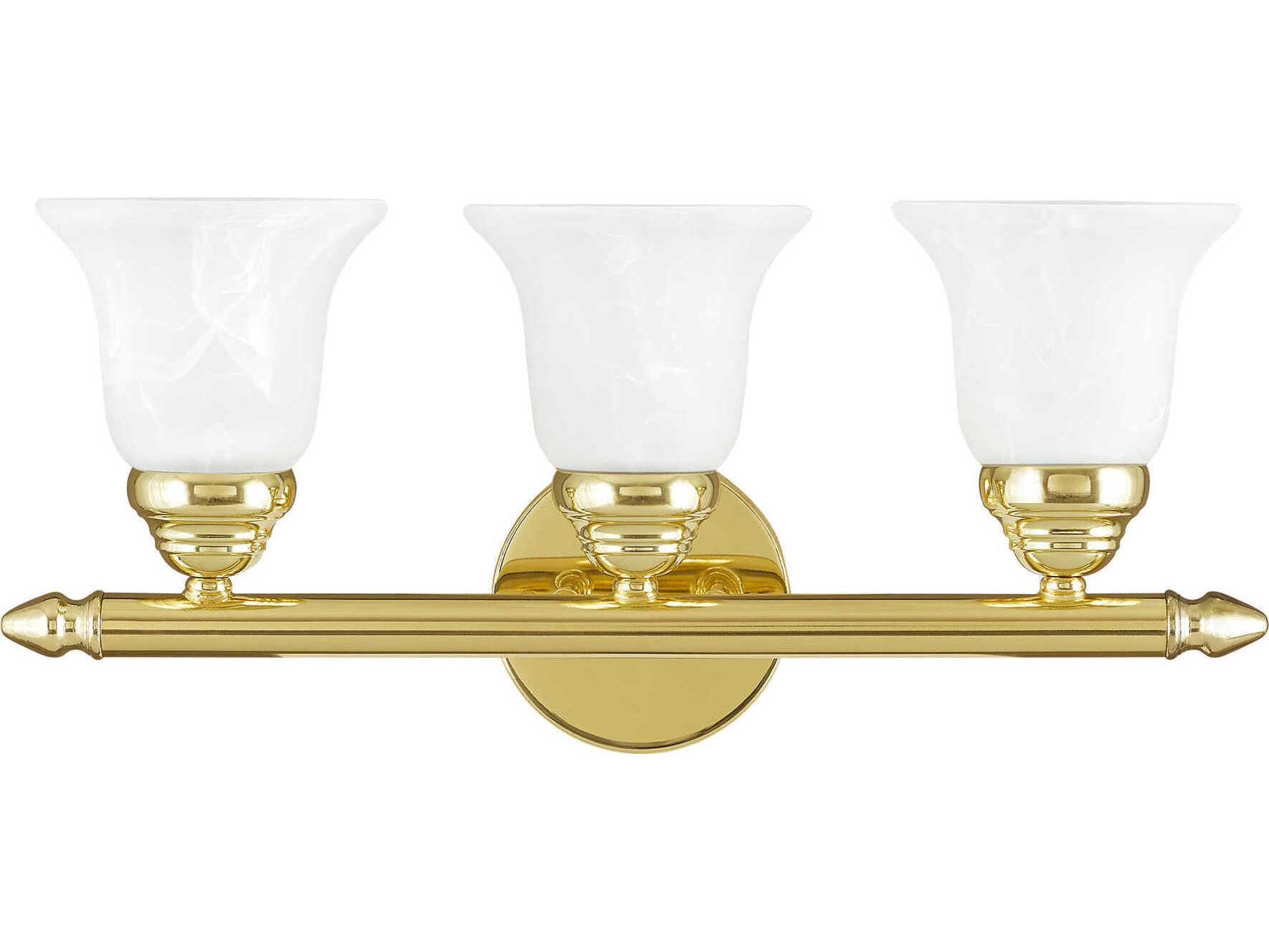 Livex Lighting Neptune 3-Light Polished Brass Glass Vanity Light