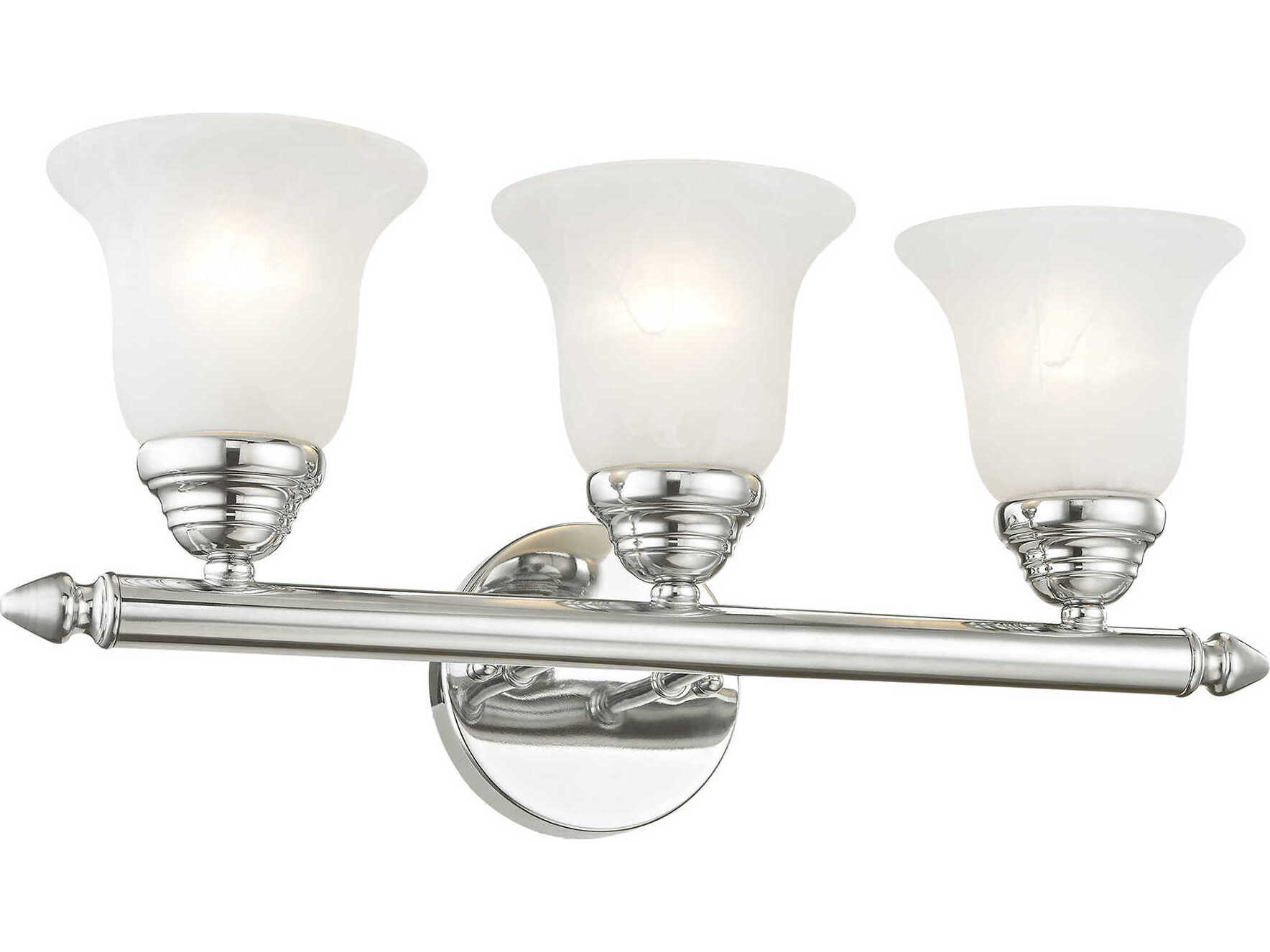 Livex Lighting Neptune 3-Light Polished Chrome Glass Vanity Light