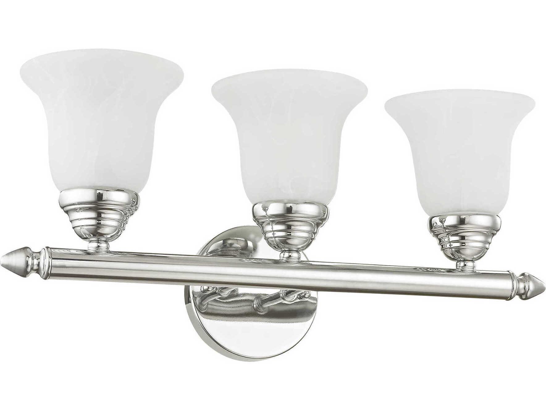 Livex Lighting Neptune 3-Light Polished Chrome Glass Vanity Light