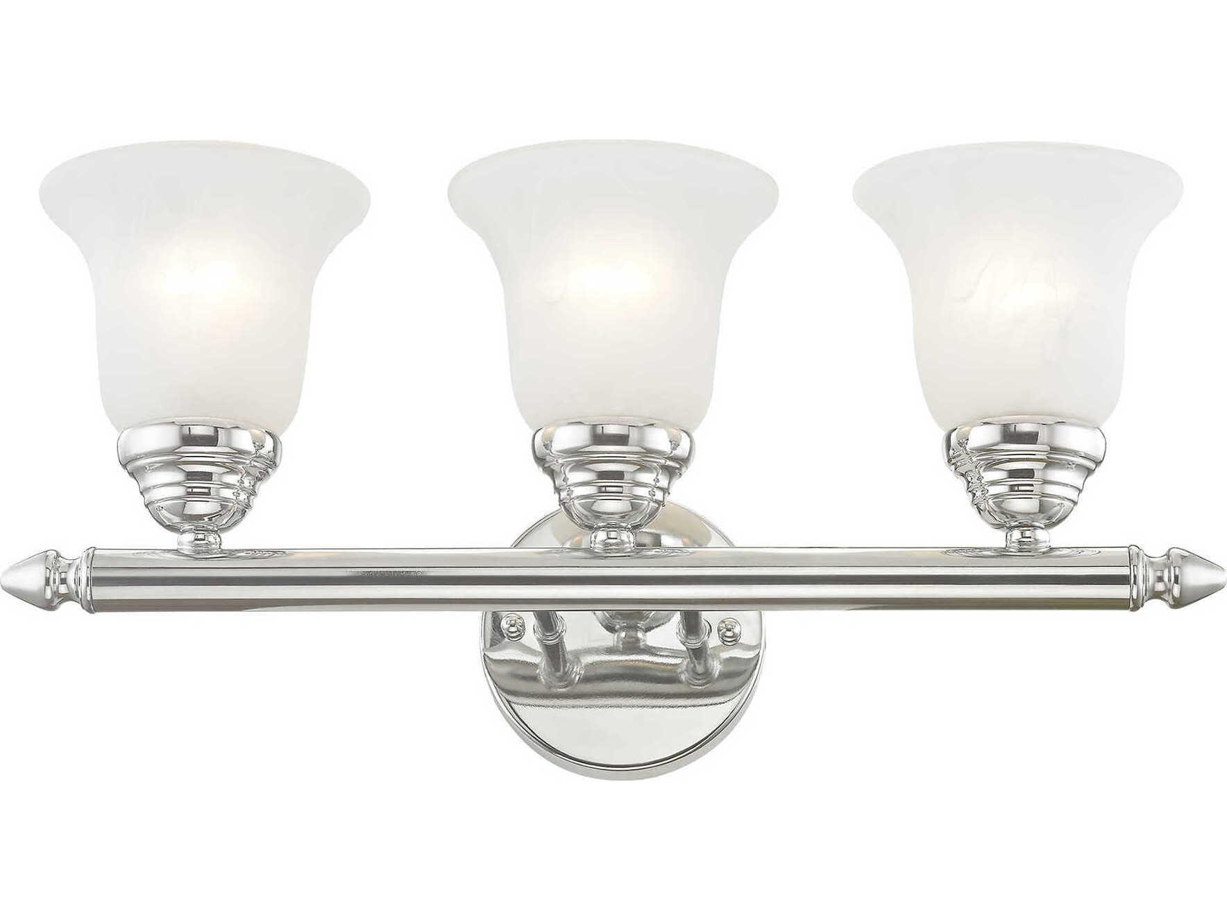Livex Lighting Neptune 3-Light Polished Chrome Glass Vanity Light