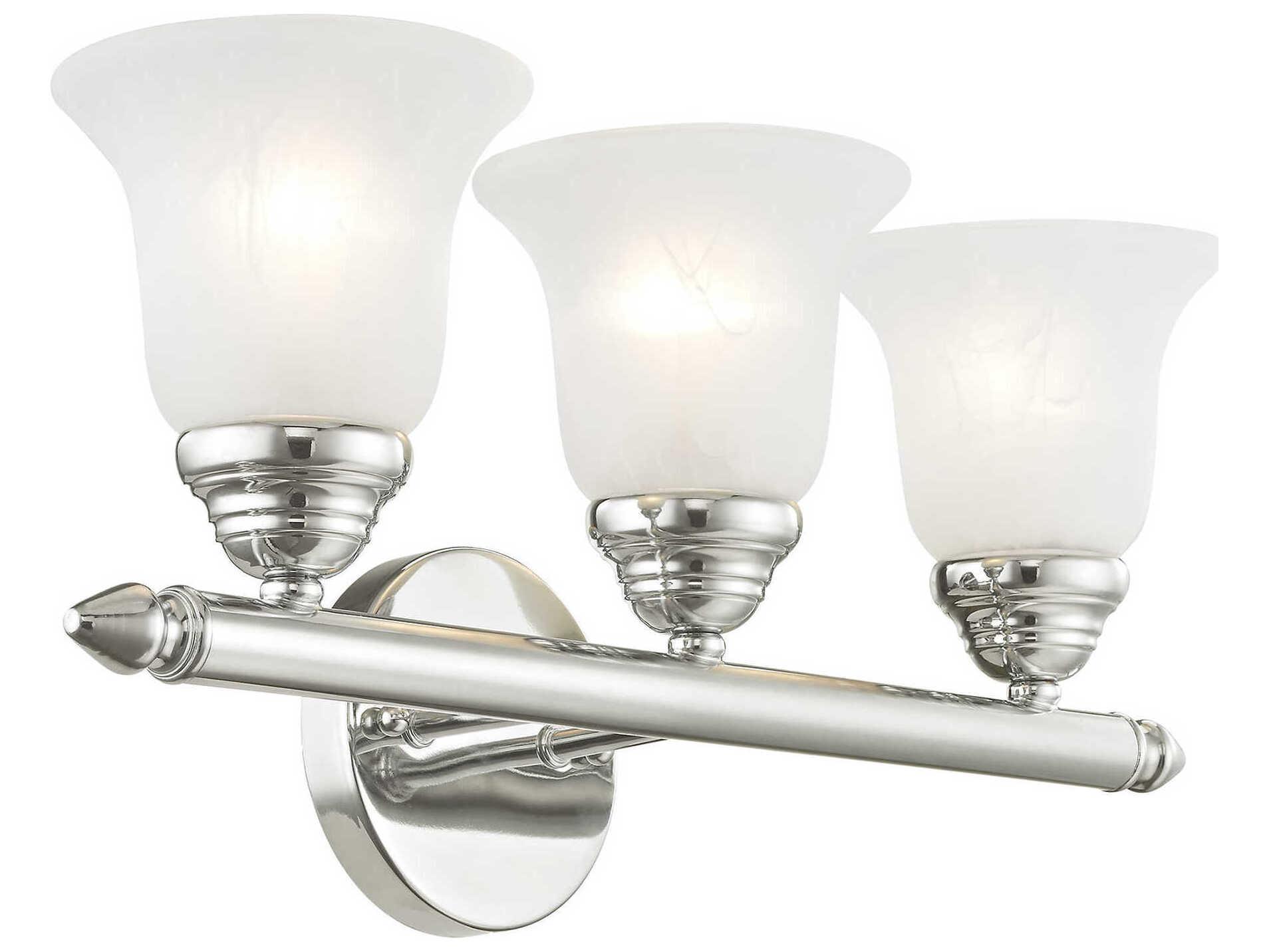 Livex Lighting Neptune 3-Light Polished Chrome Glass Vanity Light