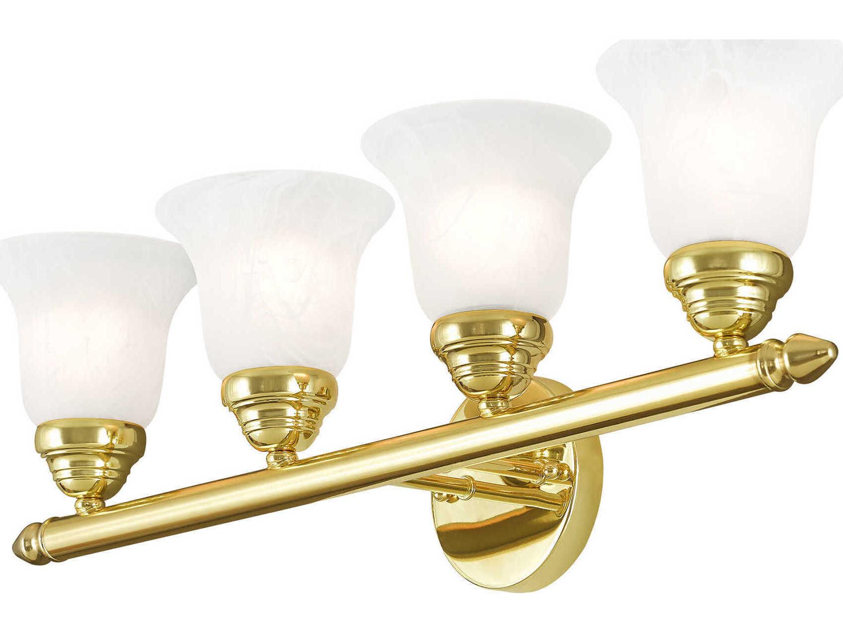 Livex Lighting Neptune 4-Light Polished Brass Glass Vanity Light