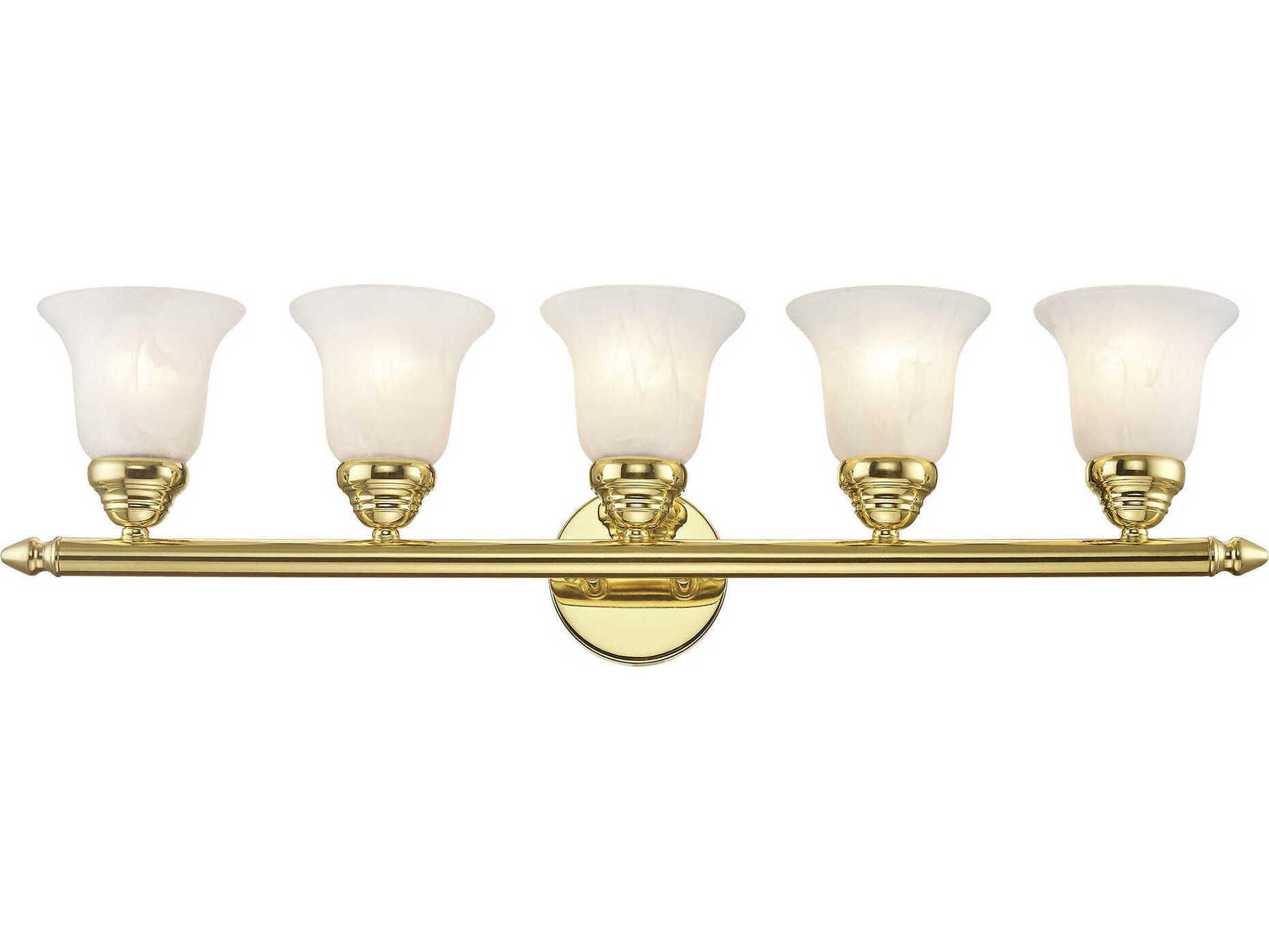 Livex Lighting Neptune 5-Light Polished Brass Glass Vanity Light