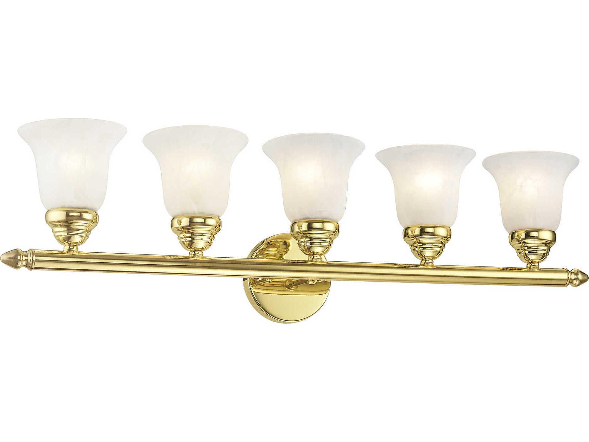 Livex Lighting Neptune 5-Light Polished Brass Glass Vanity Light