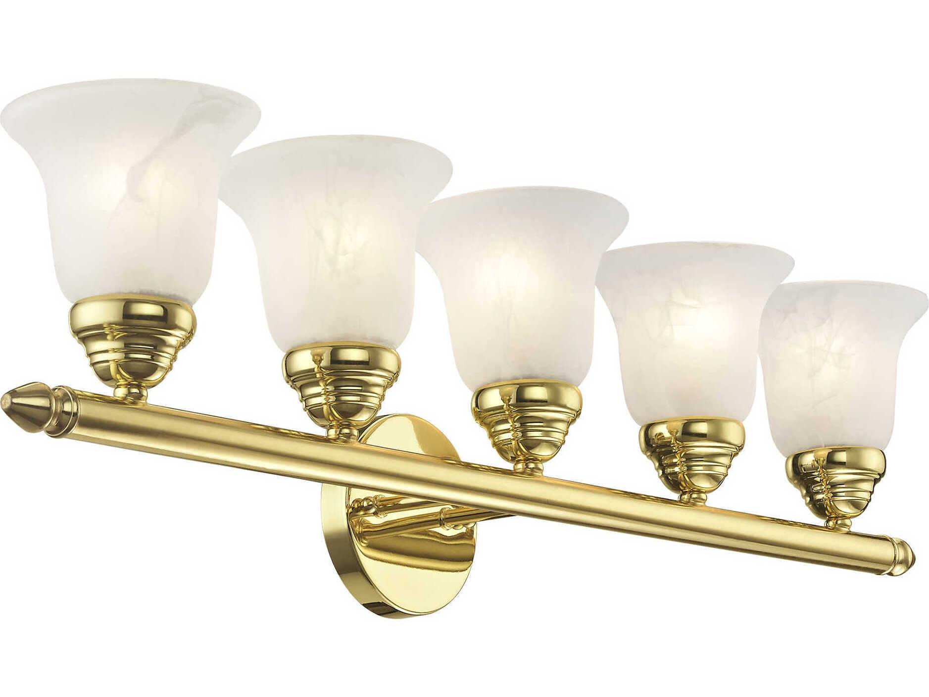 Livex Lighting Neptune 5-Light Polished Brass Glass Vanity Light
