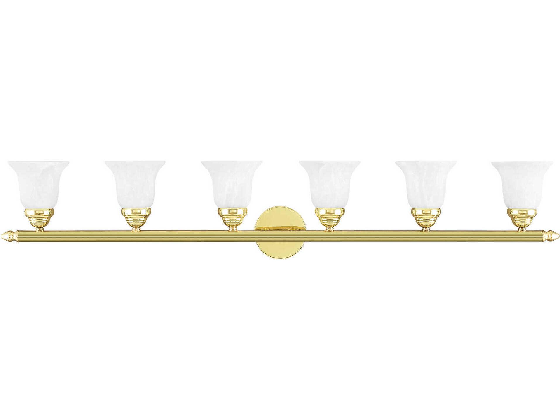 Livex Lighting Neptune 6-Light Polished Brass Glass Vanity Light